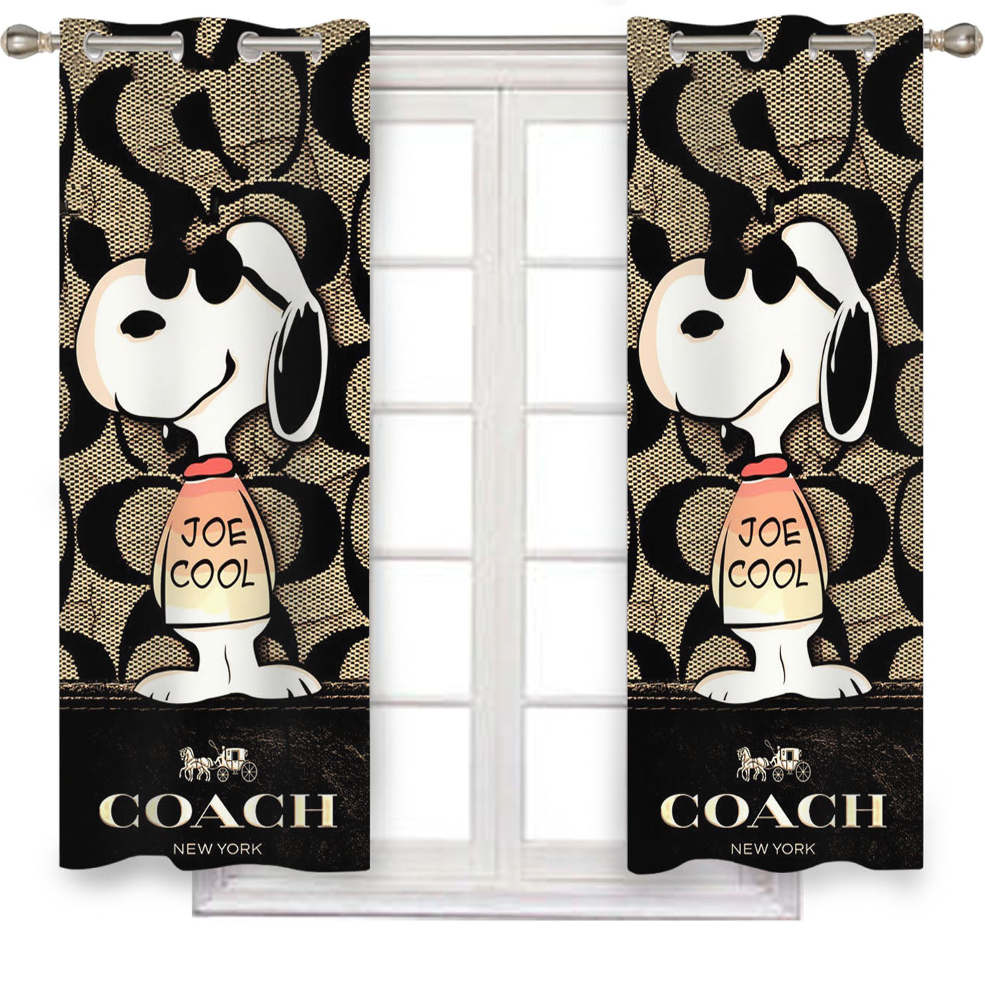 Nice Coach Snoopy Window Curtains