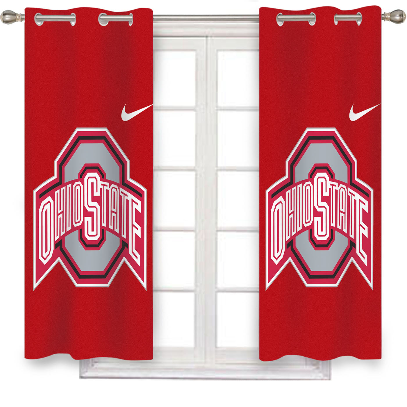 Ohio State Red Wallpaper Logo Window Curtains
