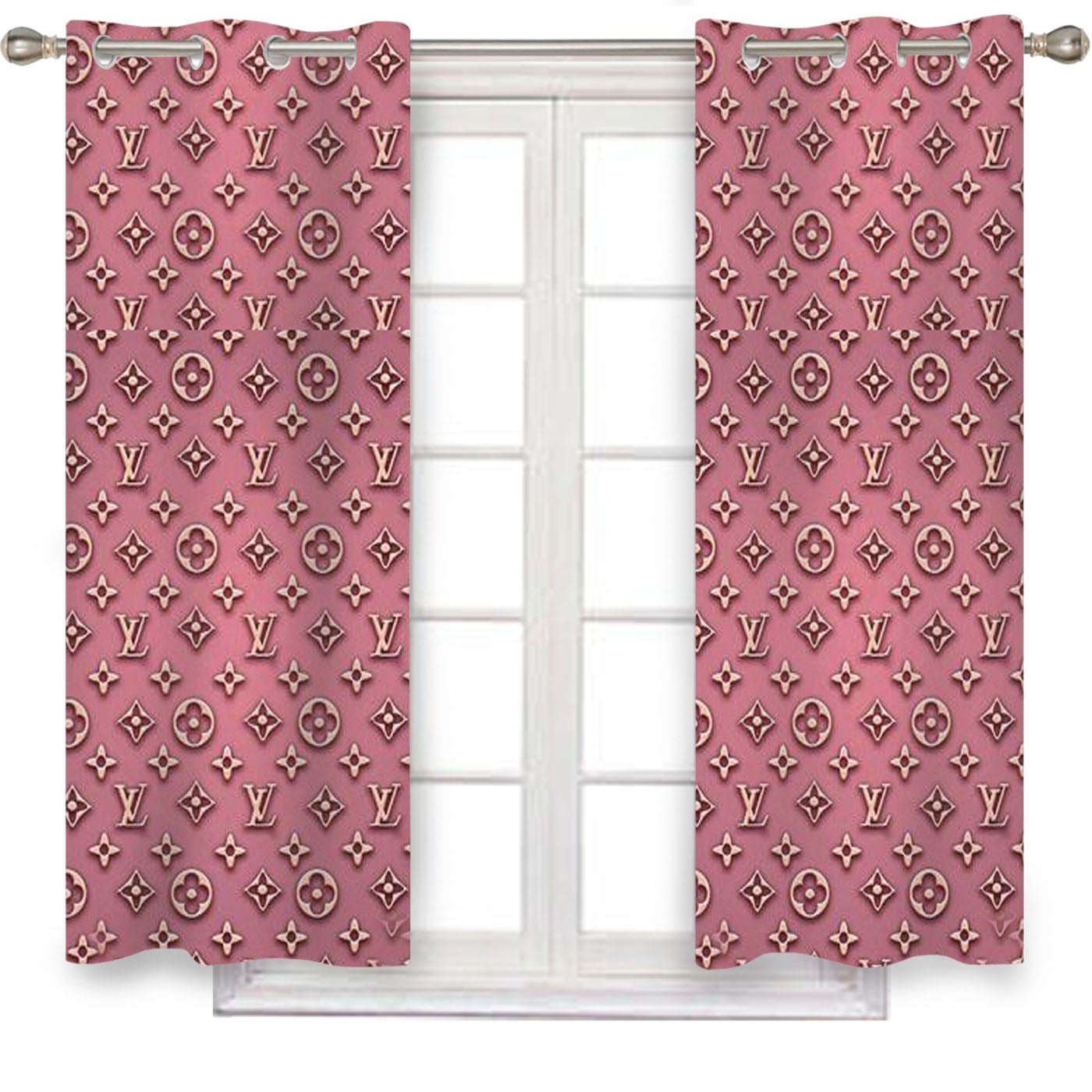 Pink Louis Vuitton Window Curtains