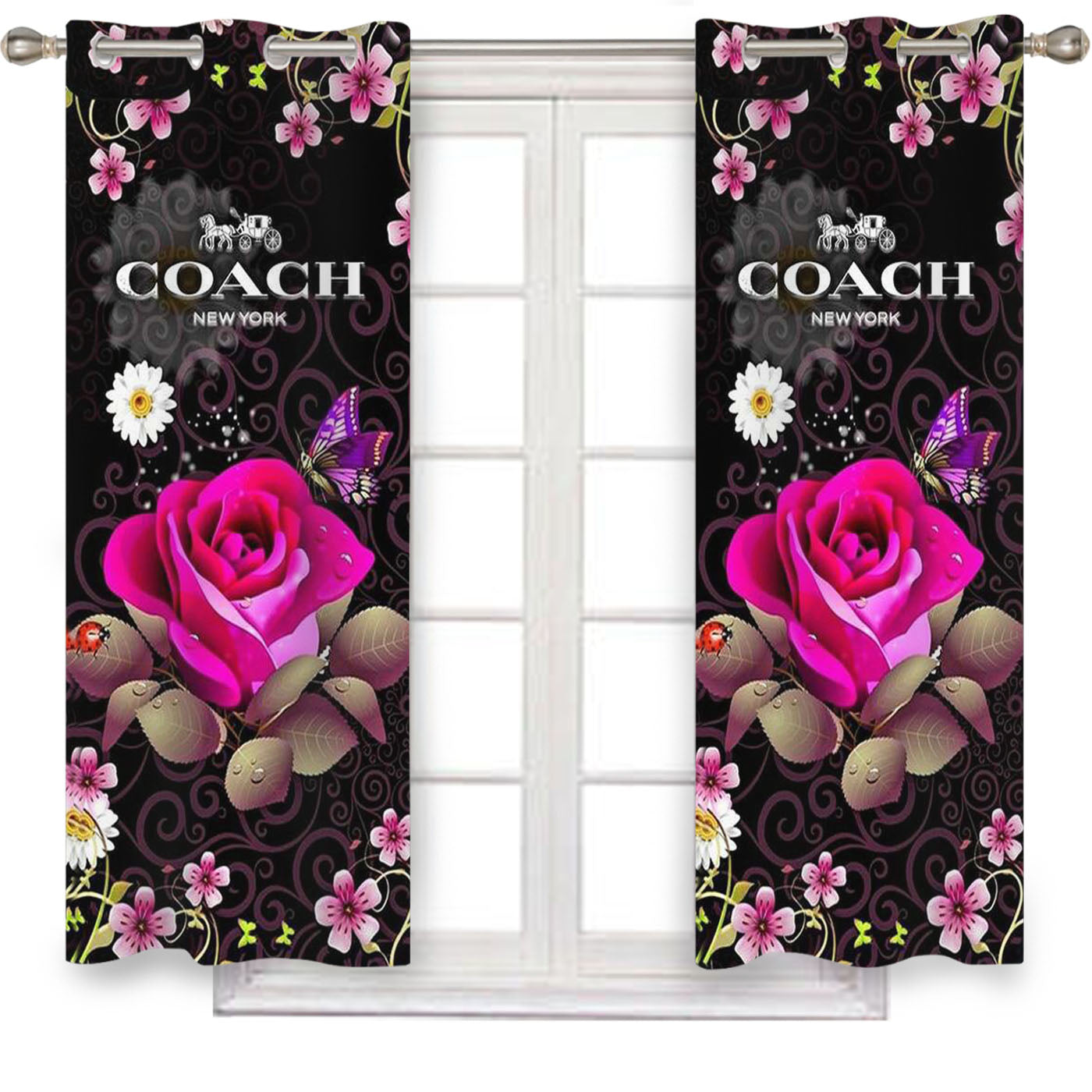 Rose Coach New York Window Curtains