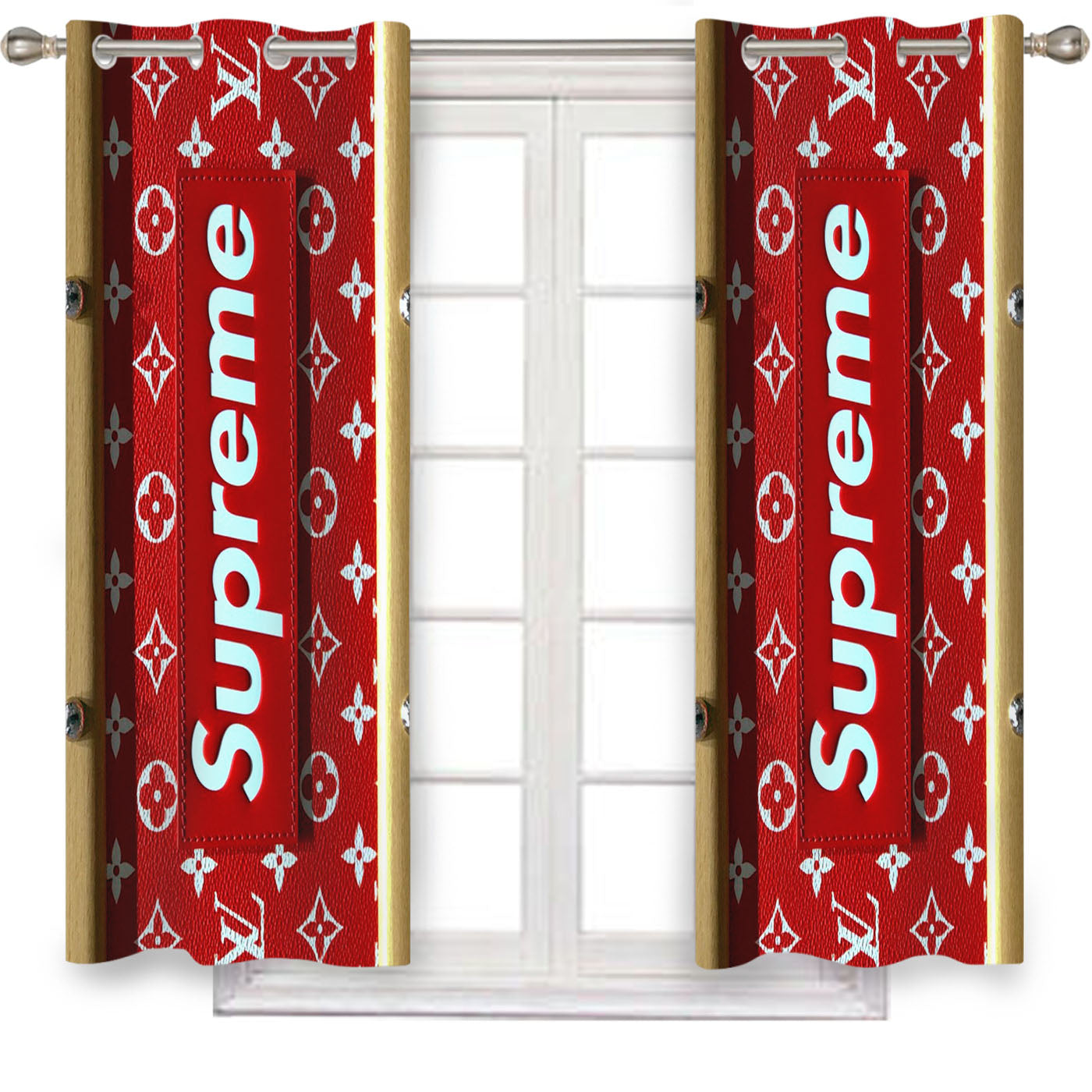 Supreme Cake Louis Vuitton Window Curtains