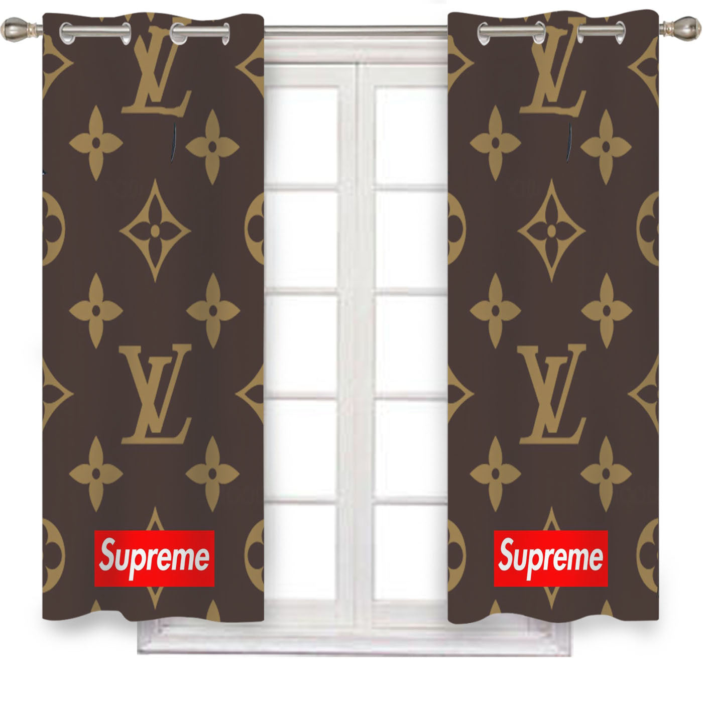 Supreme Louis Vuitton Logo Window Curtains