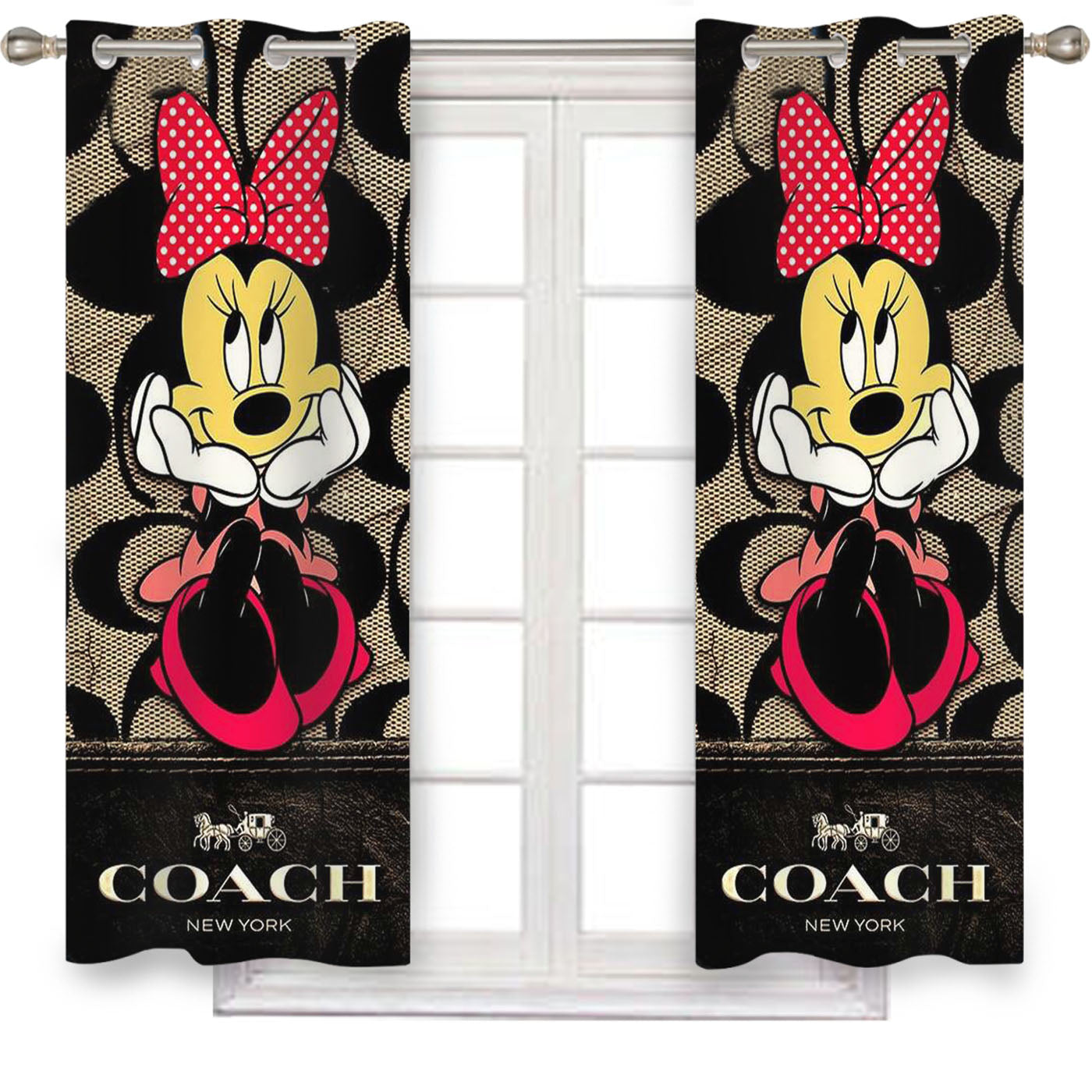 Sweet Coach Minnie Mouse Cool Window Curtains