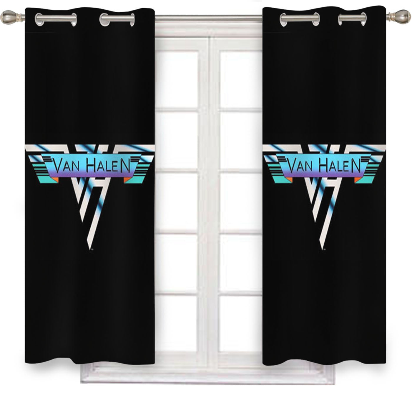 Van Halen Symbol Window Curtains