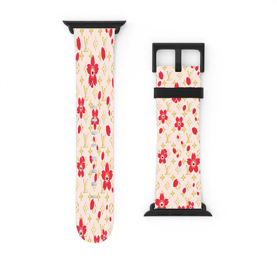 Louis Vuitton Cream Red Apple Watch Band 38Mm - 44Mm