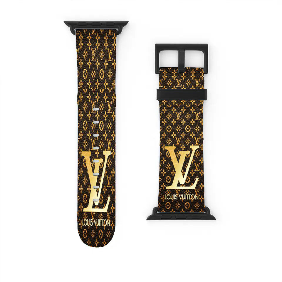Louis Vuitton Logo Gold Apple Watch Band 38Mm - 44Mm