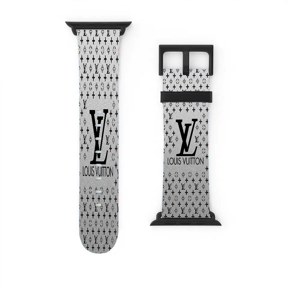 Louis Vuitton Logo Silver Apple Watch Band 38Mm - 44Mm