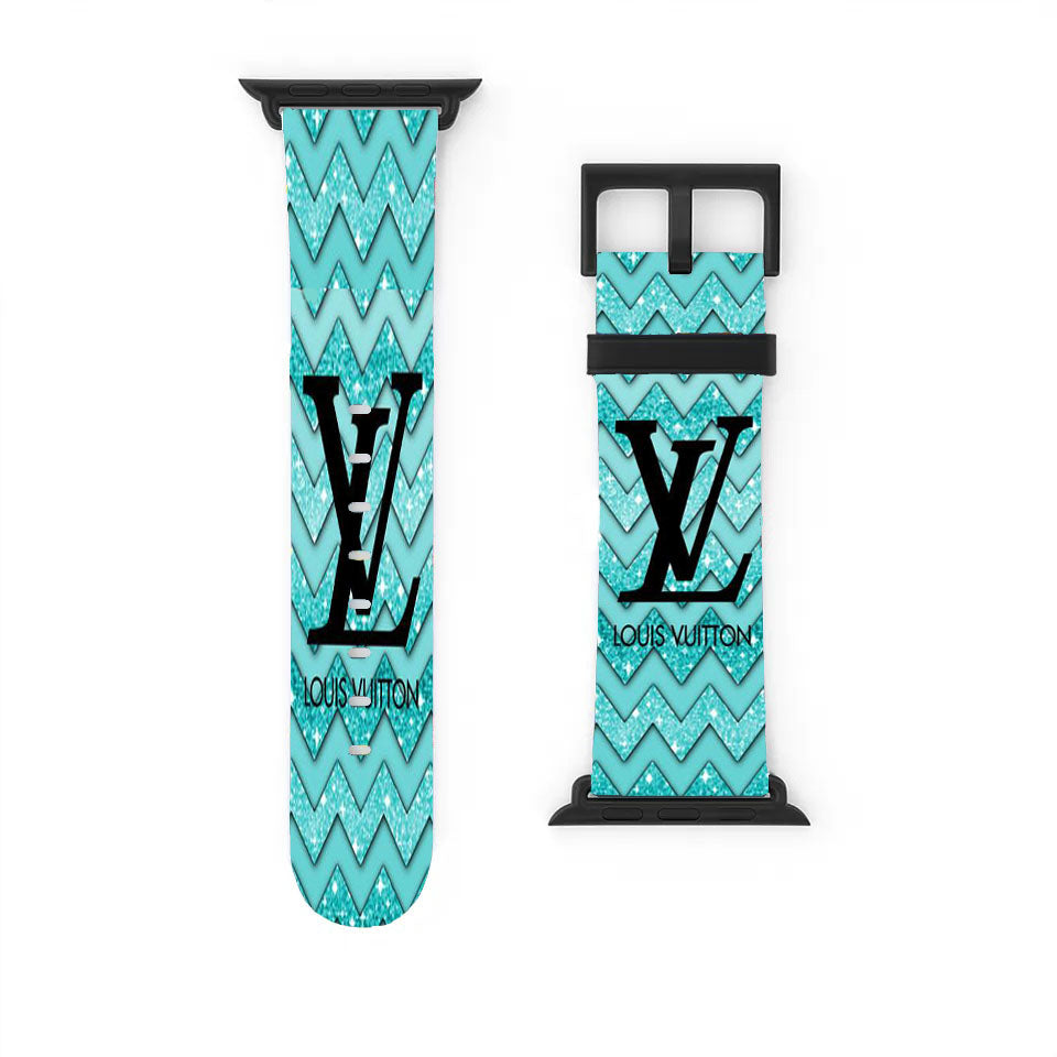 Louis Vuitton Sky Blue Chevron Apple Watch Band 38Mm - 44Mm