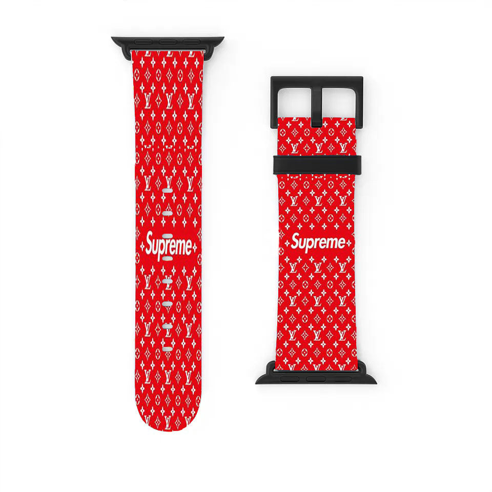Red Louis Vuitton Supreme Apple Watch Band 38Mm - 44Mm