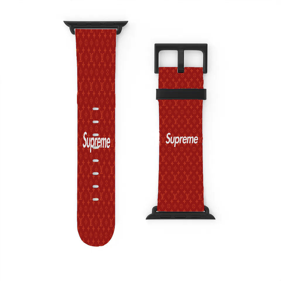 Red Supreme Louis Vuitton Apple Watch Band 38Mm - 44Mm