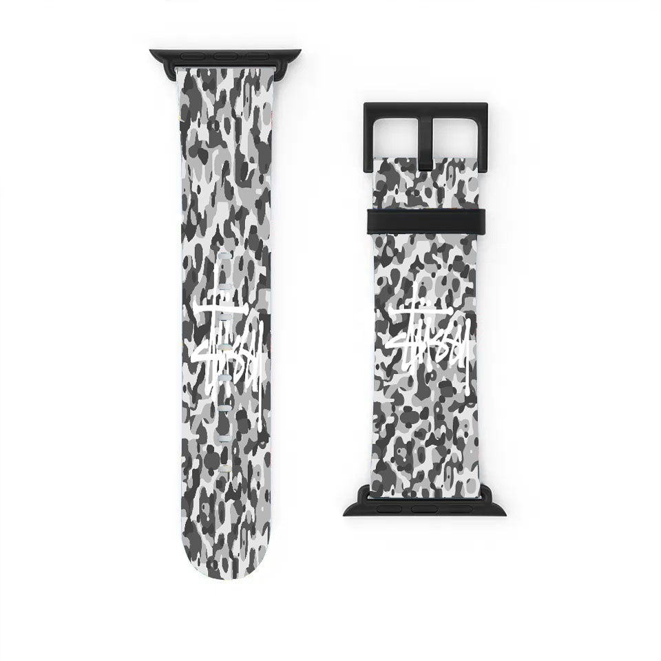 Stussy Bape Camouflage Grey Apple Watch Band 38Mm - 44Mm