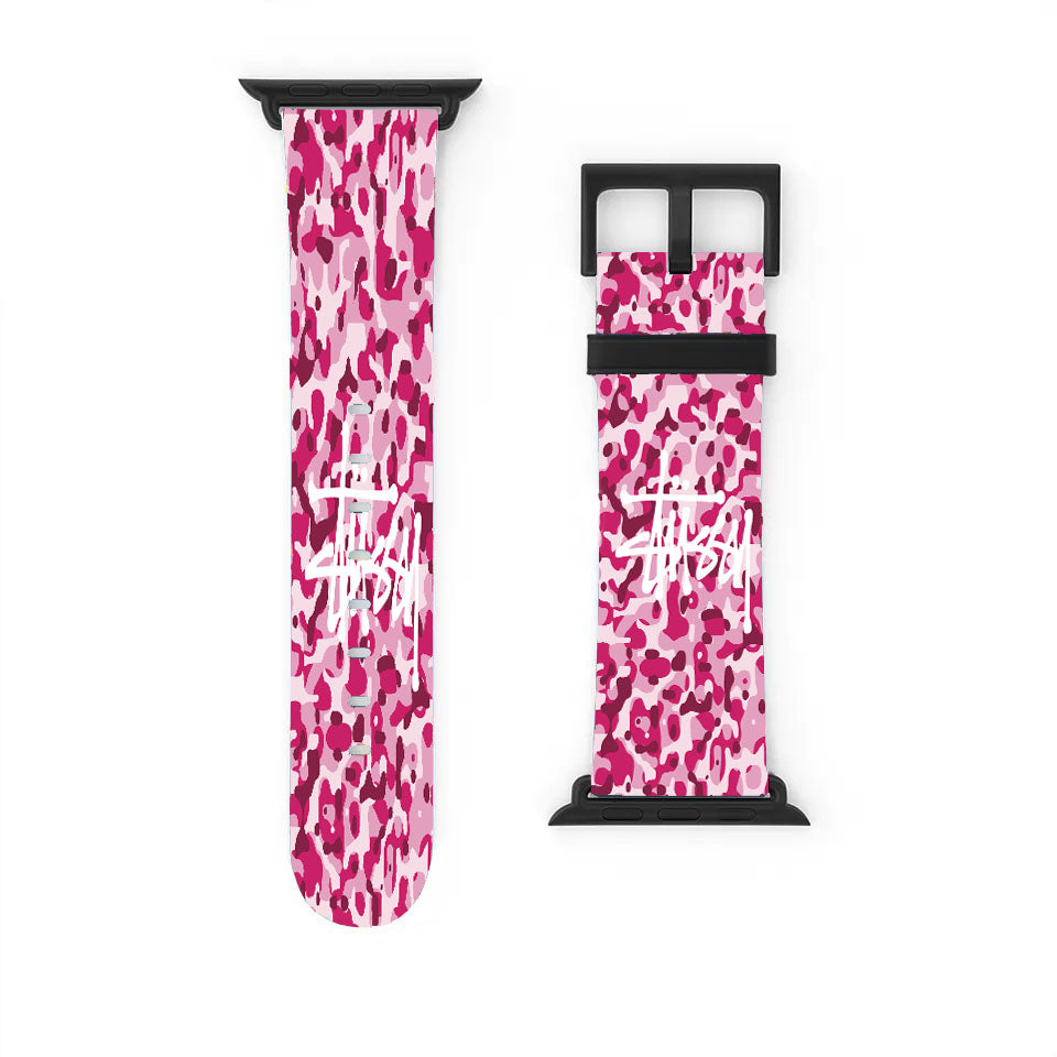 Stussy Bape Camouflage Pink Apple Watch Band 38Mm - 44Mm