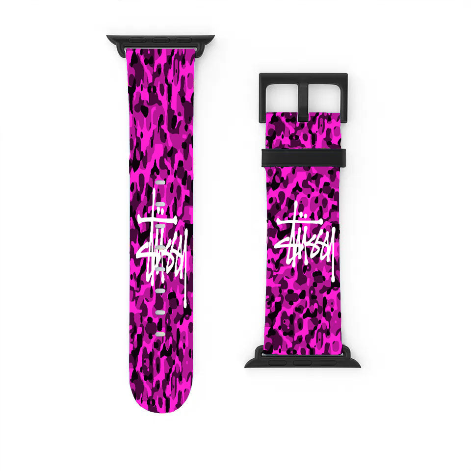 Stussy Bape Camouflage Purple Apple Watch Band 38Mm - 44Mm