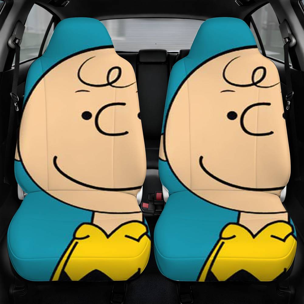 Charlie Brown Blue Car Seat Cover Personalized Front Pair