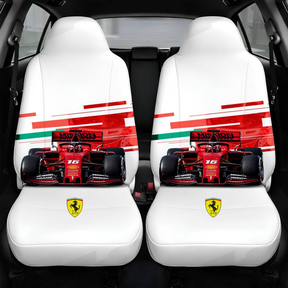 Ferrari Formula One Car Seat Cover Personalized Front Pair