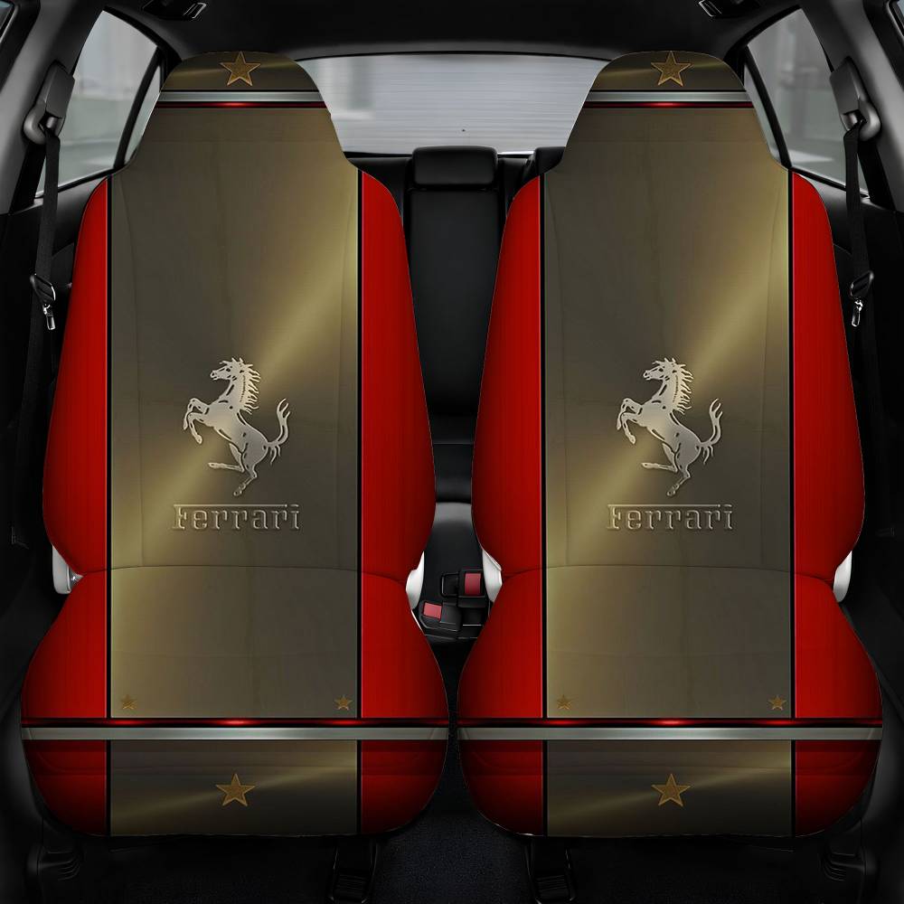 Ferrari Luxury Red Car Seat Cover Personalized Front Pair