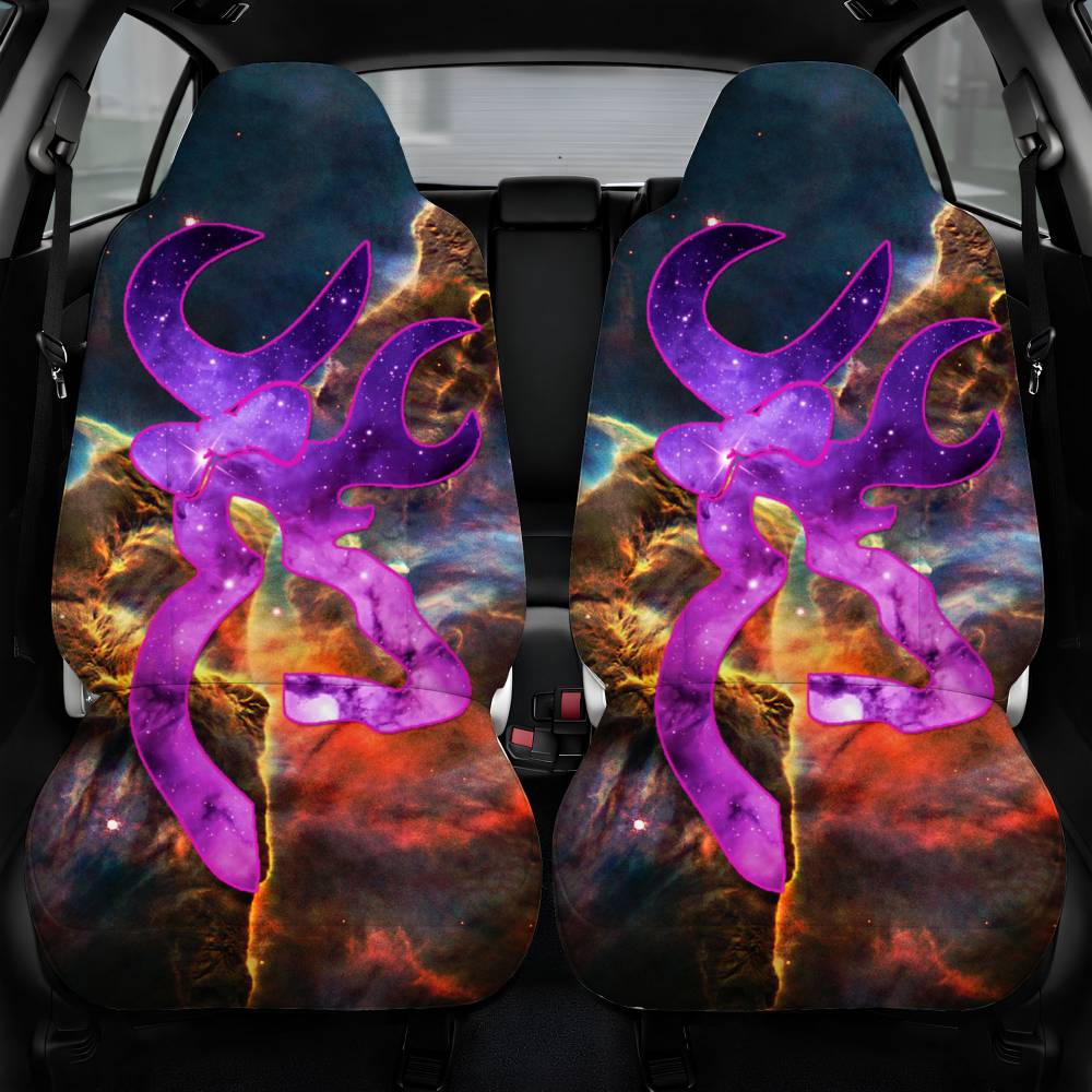 Love Browning Deer Camo Girl 2 Car Seat Cover Personalized Front Pair