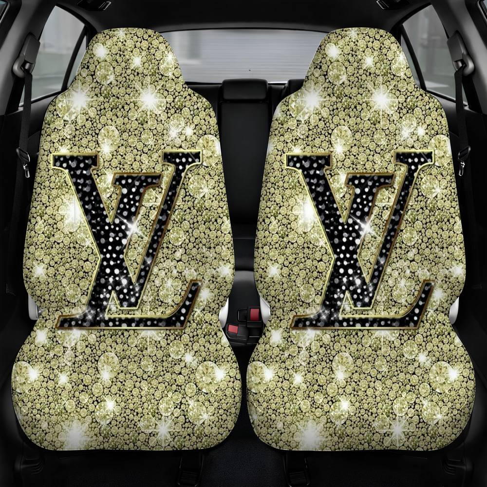 Luois Vuitton Diamond Clean Car Seat Cover Personalized Front Pair