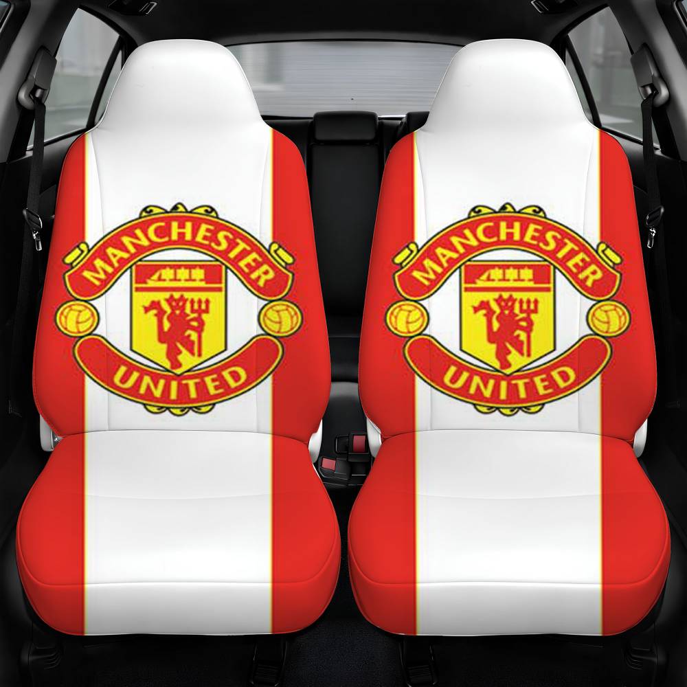 Manchester United Big Stripe Car Seat Cover Personalized Front Pair
