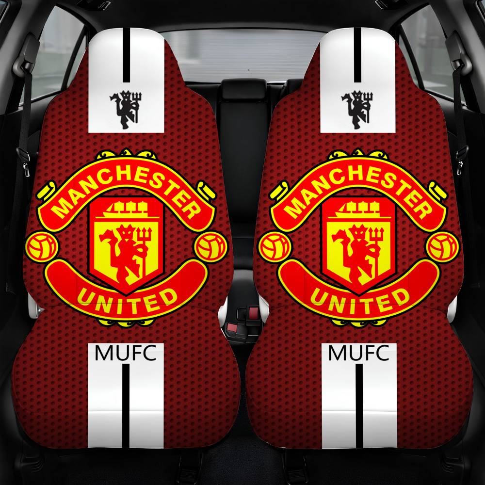 Manchester United Logo Car Seat Cover Personalized Front Pair