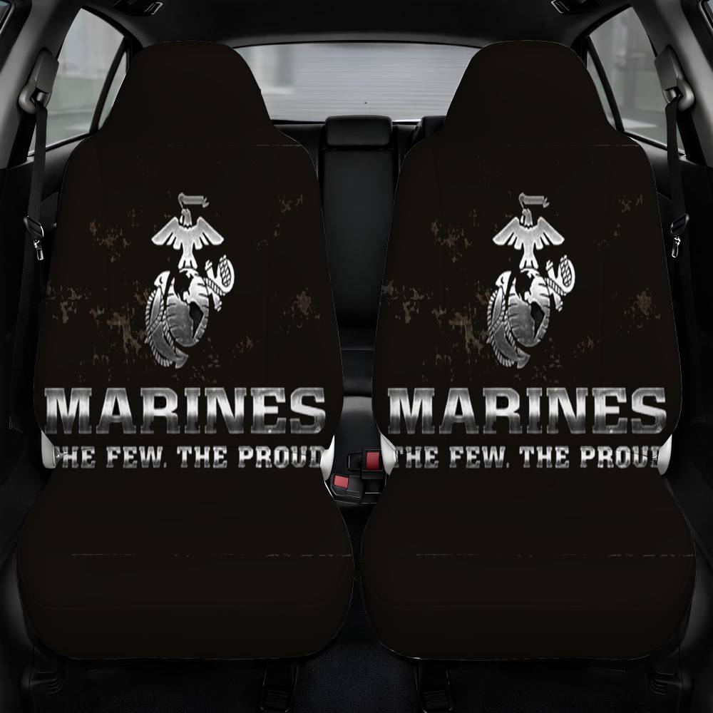 Marine Corps Logo Car Seat Cover Personalized Front Pair
