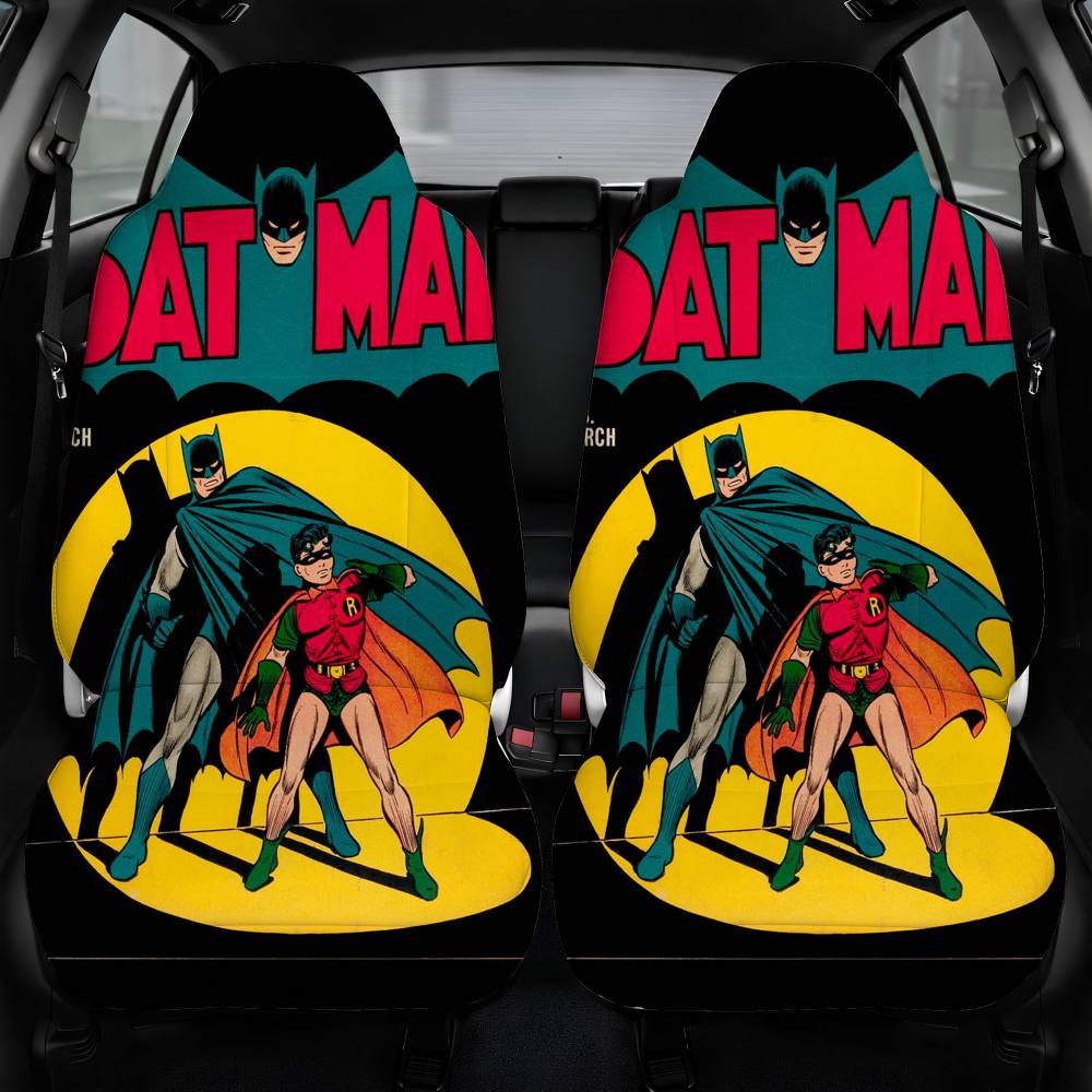 Old Batman Comic 2 Car Seat Cover Personalized Front Pair