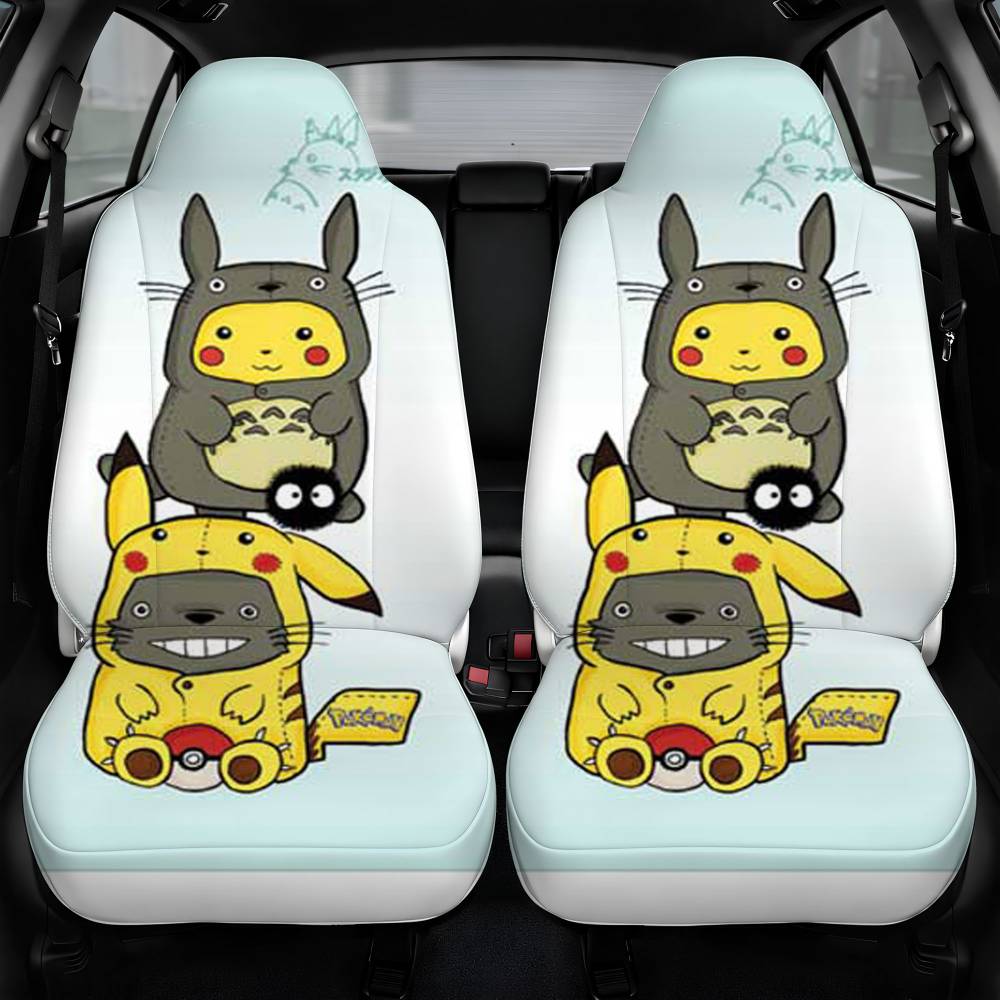 Totoro Pikachu Car Seat Cover Personalized Front Pair