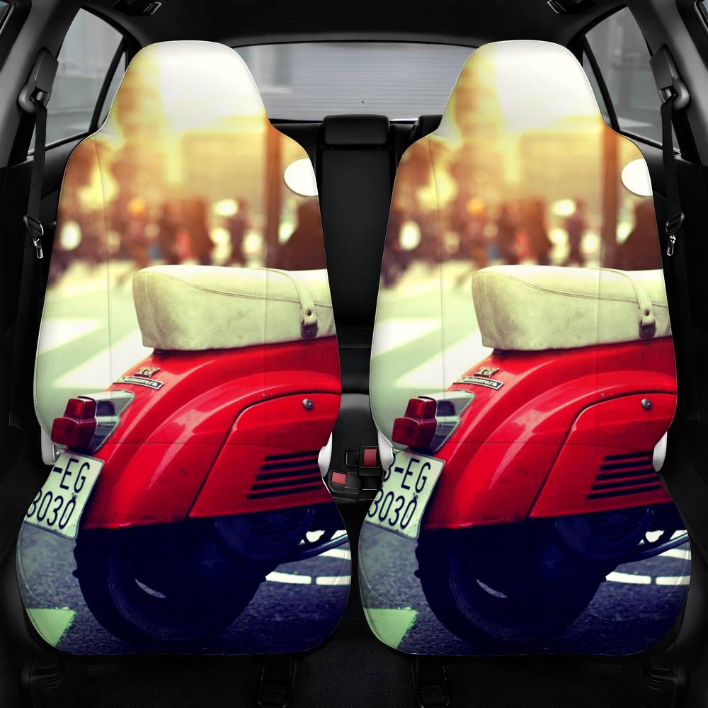 Vespa Scooter 2 Car Seat Cover Personalized Front Pair