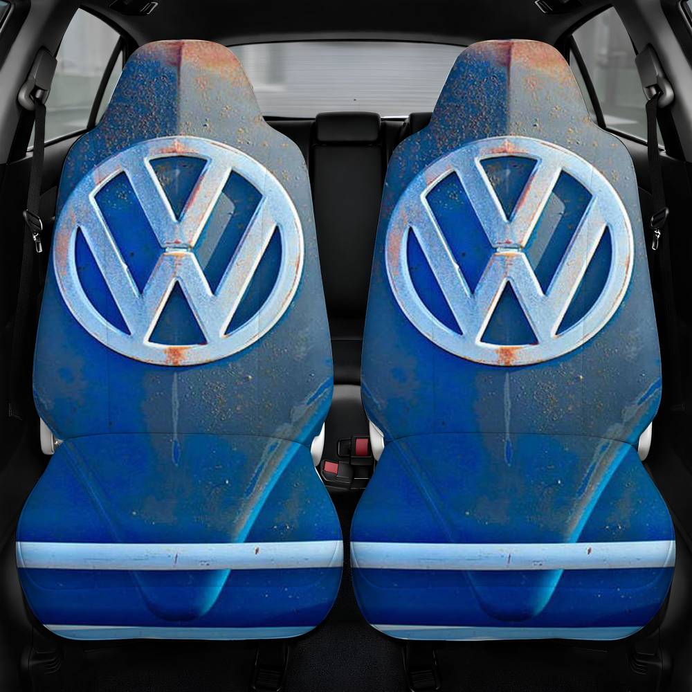 Volkswagen Vw Bus Front Emblem Jill Reger Car Seat Cover Personalized Front Pair