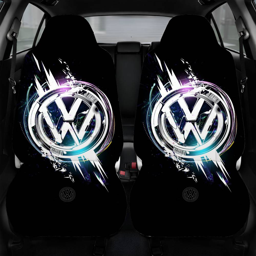 Vw Logo Wallpaper Car Seat Cover Personalized Front Pair