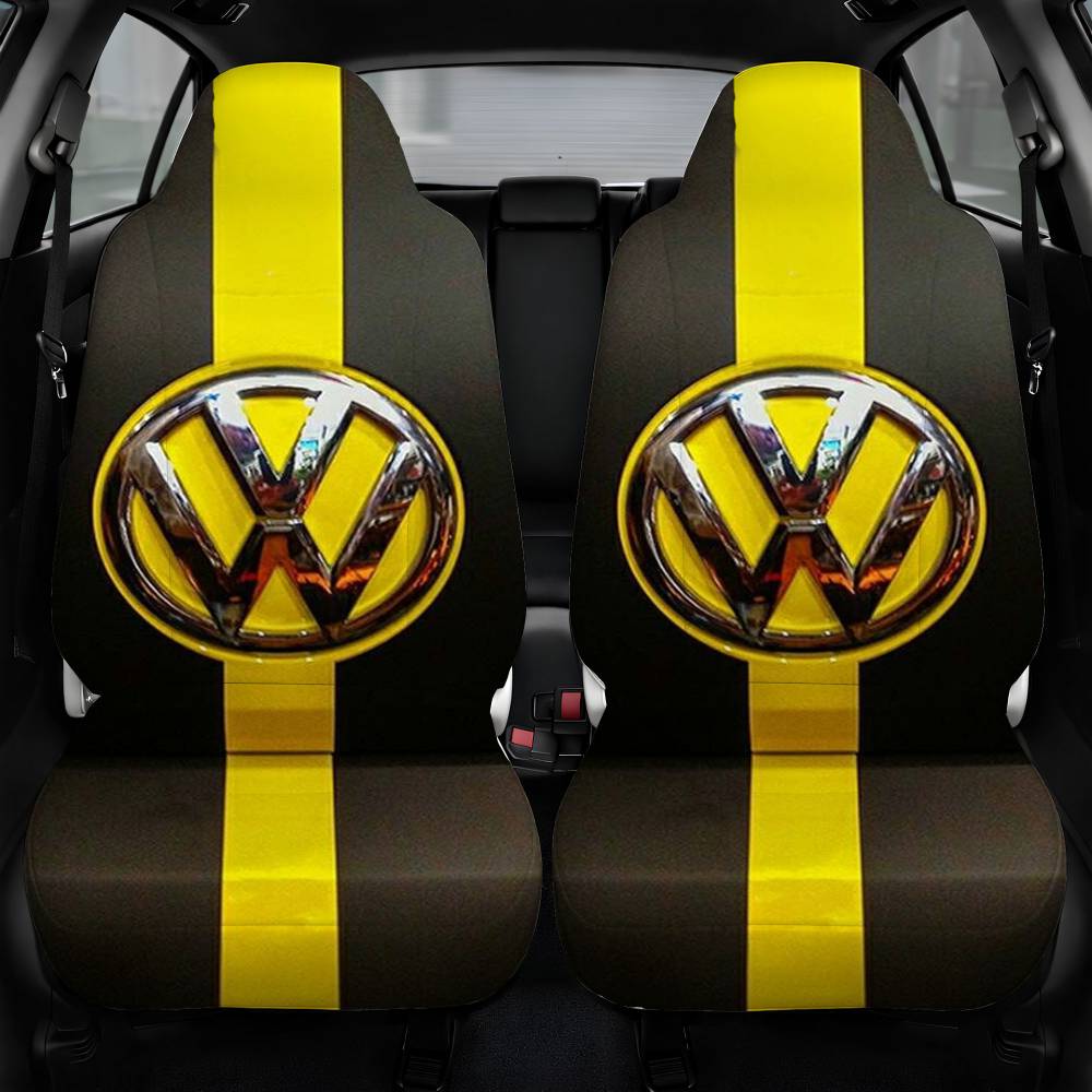 Vw Volkswwagen Hood Emblem Car Seat Cover Personalized Front Pair