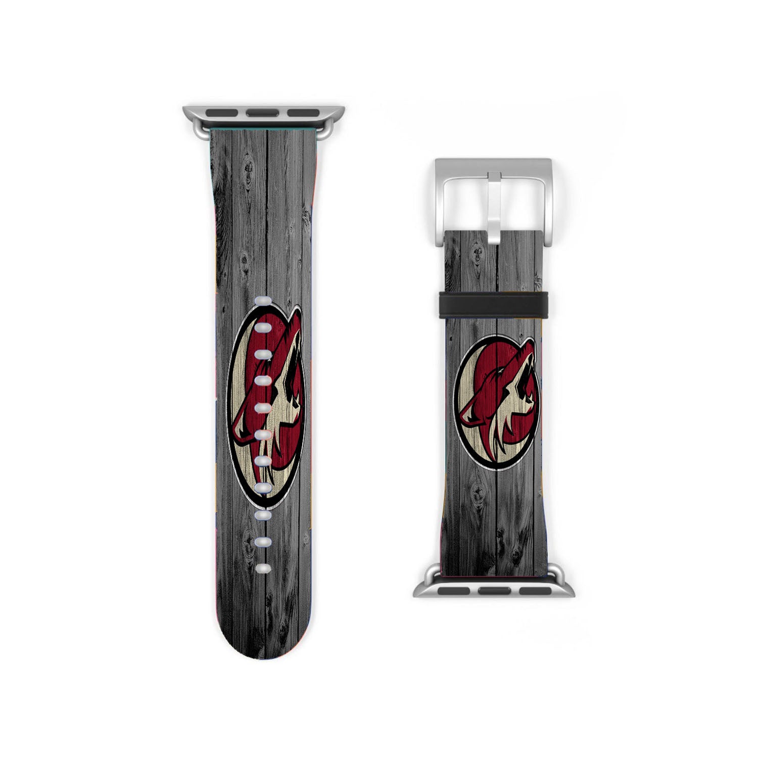 Arizona Coyotes Nhl Logo Dark Wood Wallpaper Apple Watch Band 38Mm - 44Mm