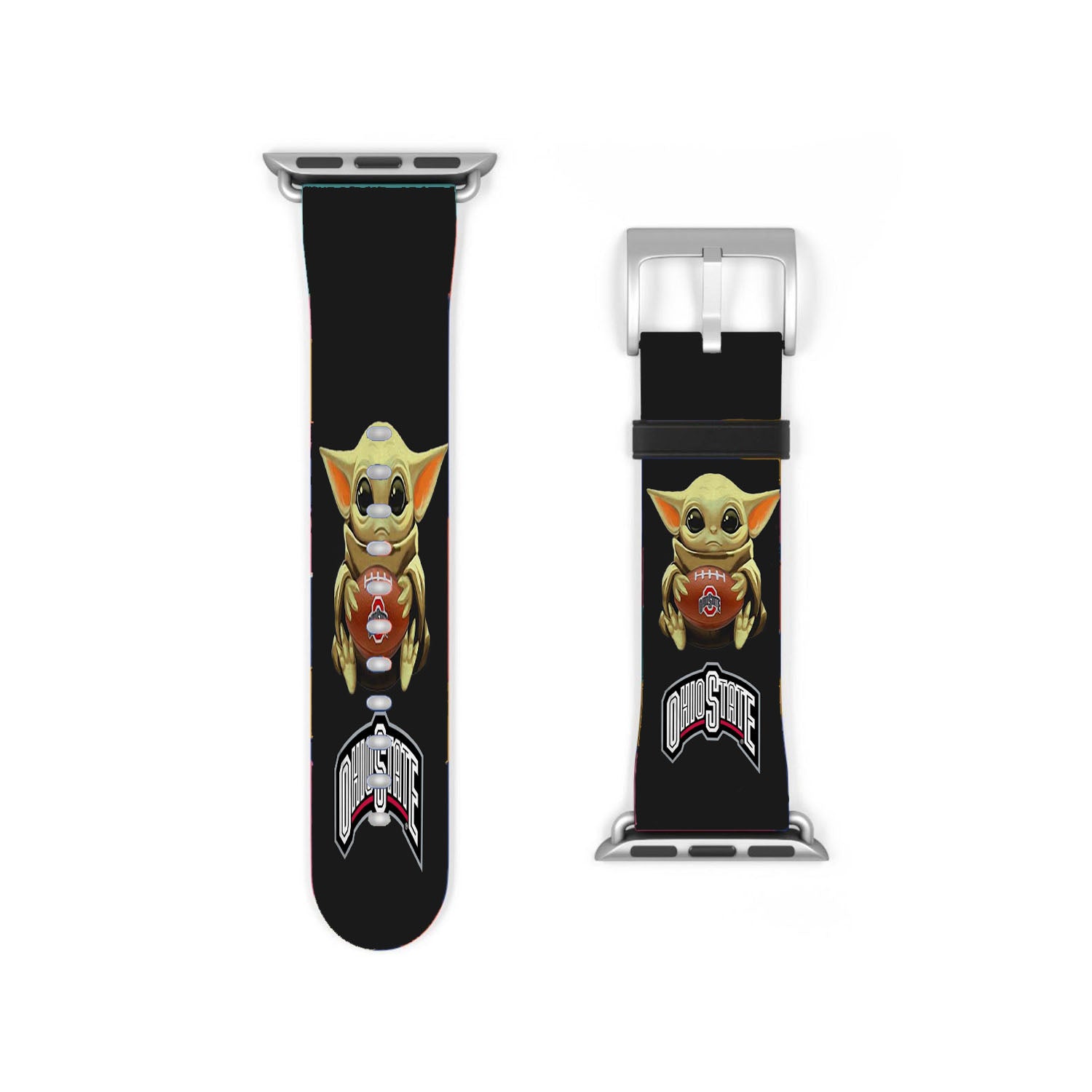 Baby Yoda Hug Ohio State Buckeyes Mandalorian Apple Watch Band 38Mm - 44Mm