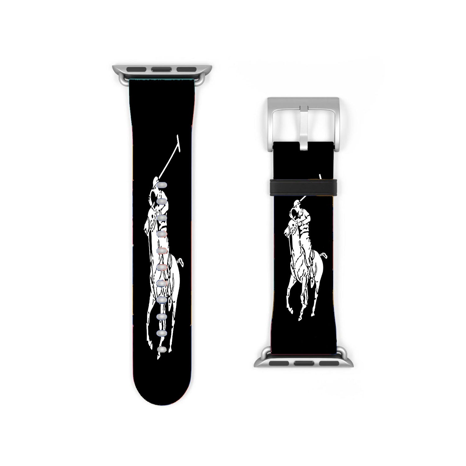 Black White Polo Ralph Lauren Logo Apple Watch Band 38Mm - 44Mm