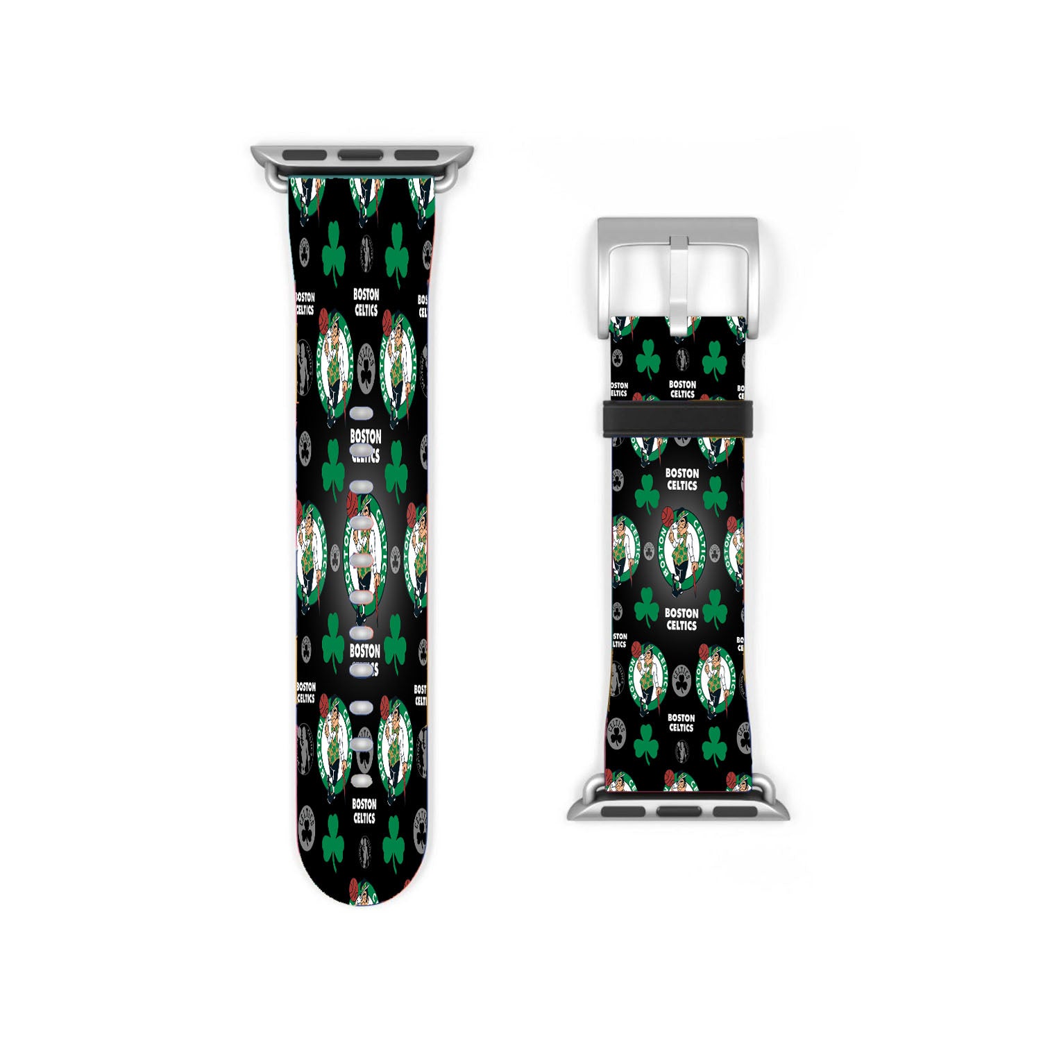 Boston Celtics Logo Pattern Black Apple Watch Band 38Mm - 44Mm