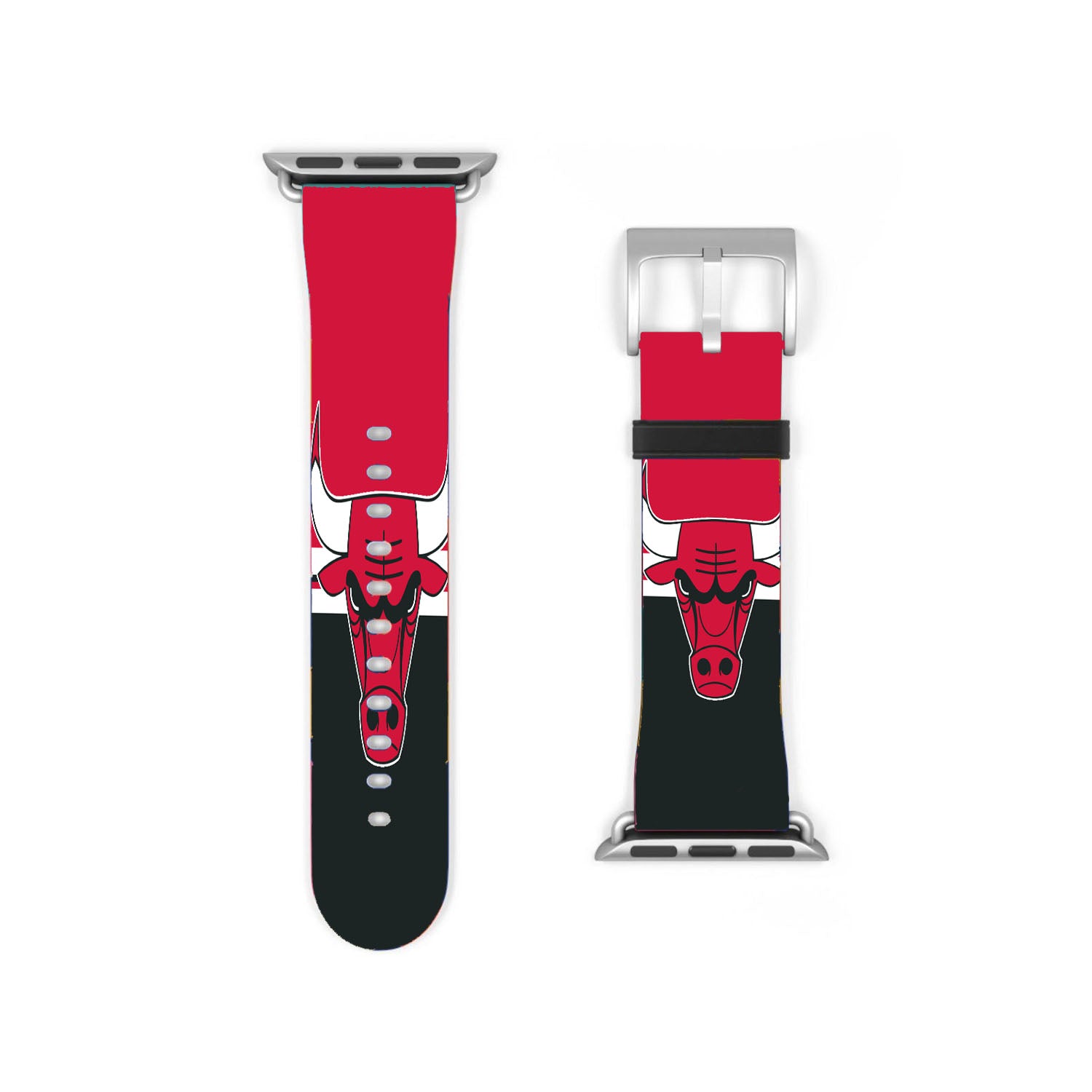 Chicago Bulls Logo Red Bla Apple Watch Band 38Mm - 44Mm