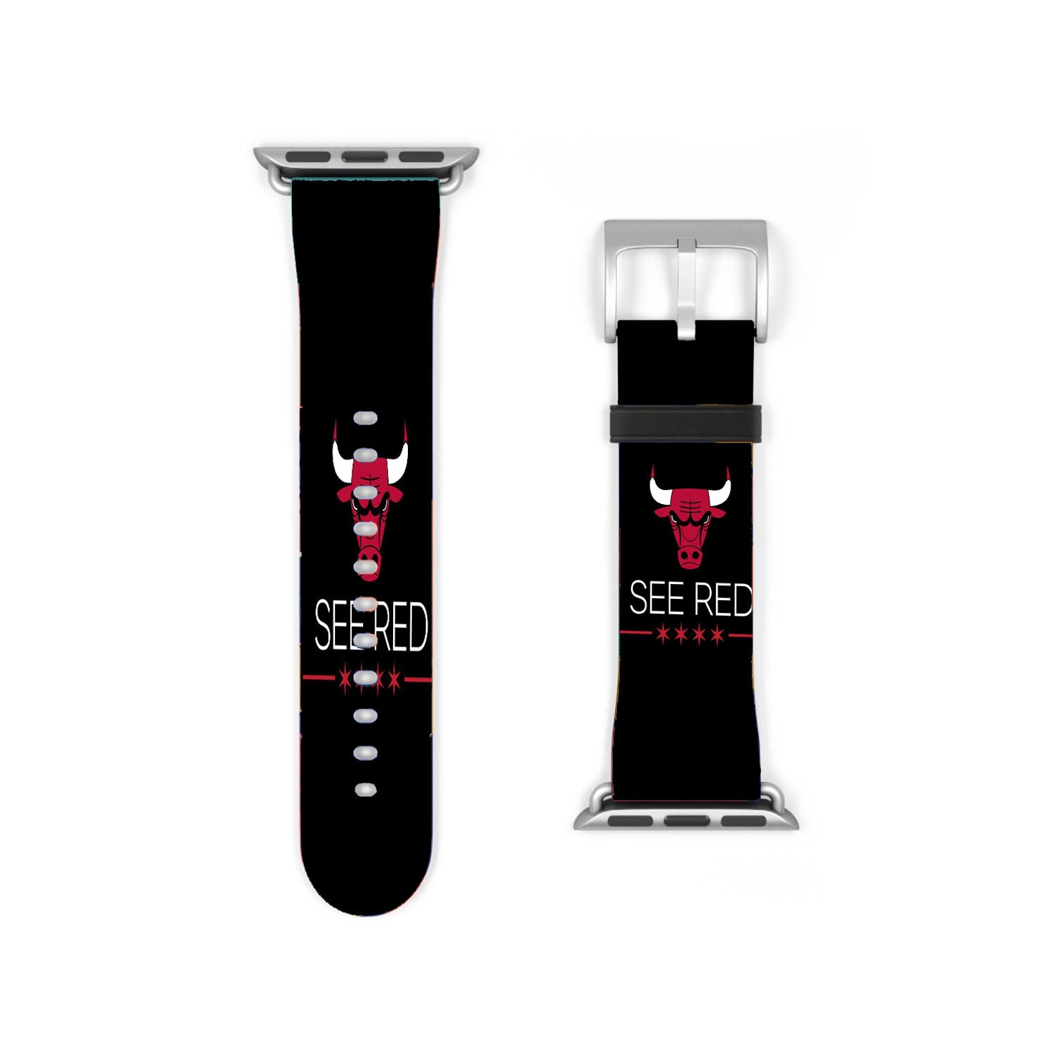 Chicago Bulls Logo See Red Apple Watch Band 38Mm - 44Mm