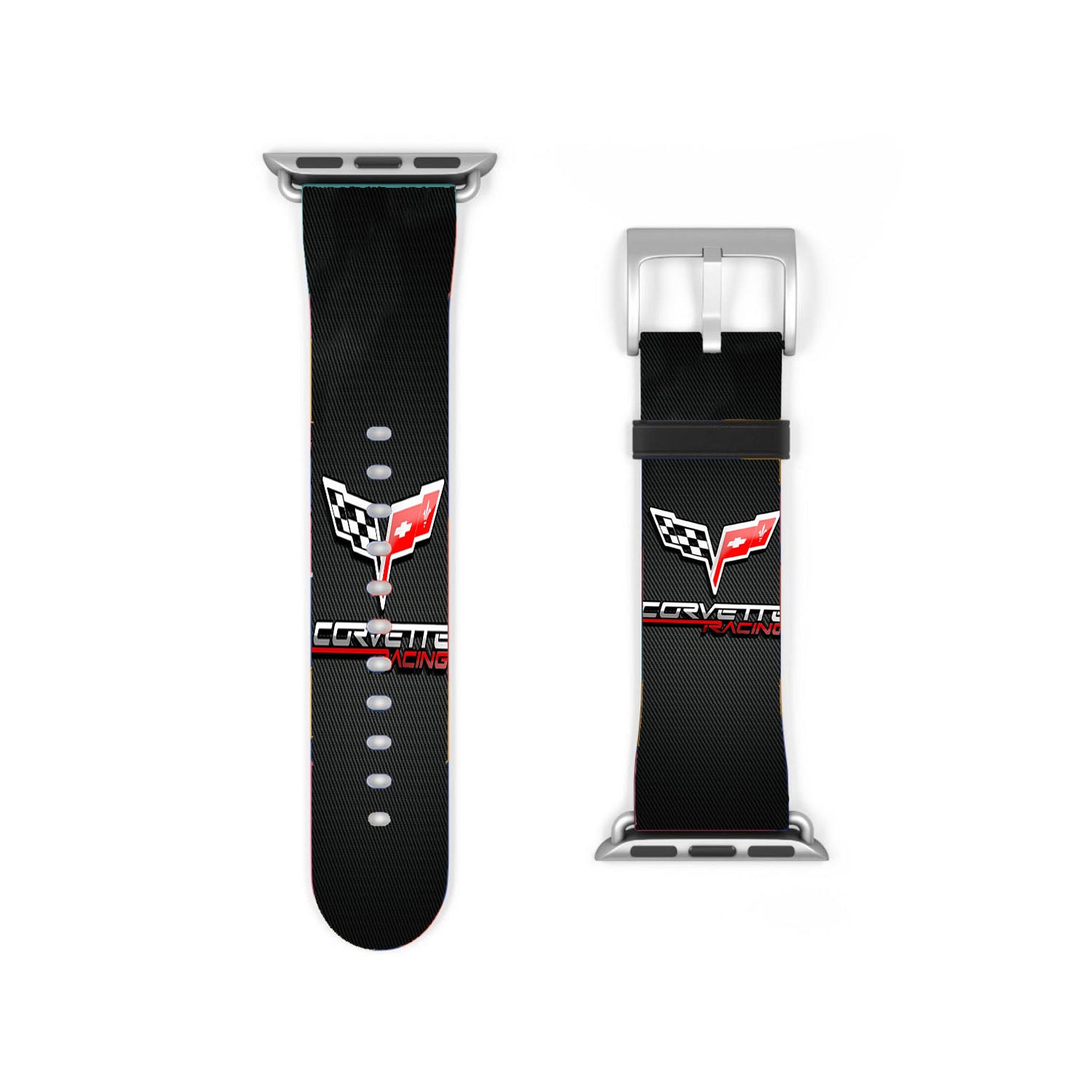 Corvette Chevy Racing Carbon Logo Apple Watch Band 38Mm - 44Mm