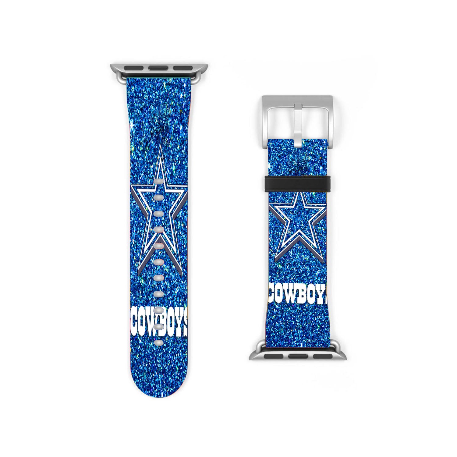 Dallas Cowboys Blue Sparkling Glitter Apple Watch Band 38Mm - 44Mm