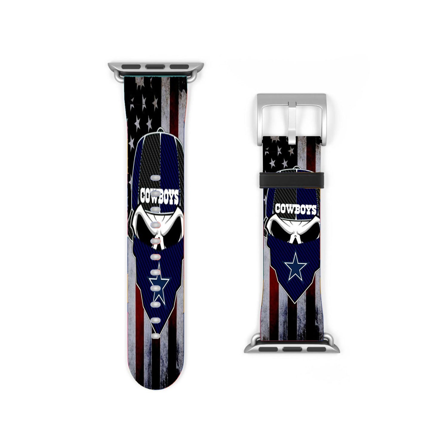 Dallas Cowboys Skull Usa Flag Apple Watch Band 38Mm - 44Mm
