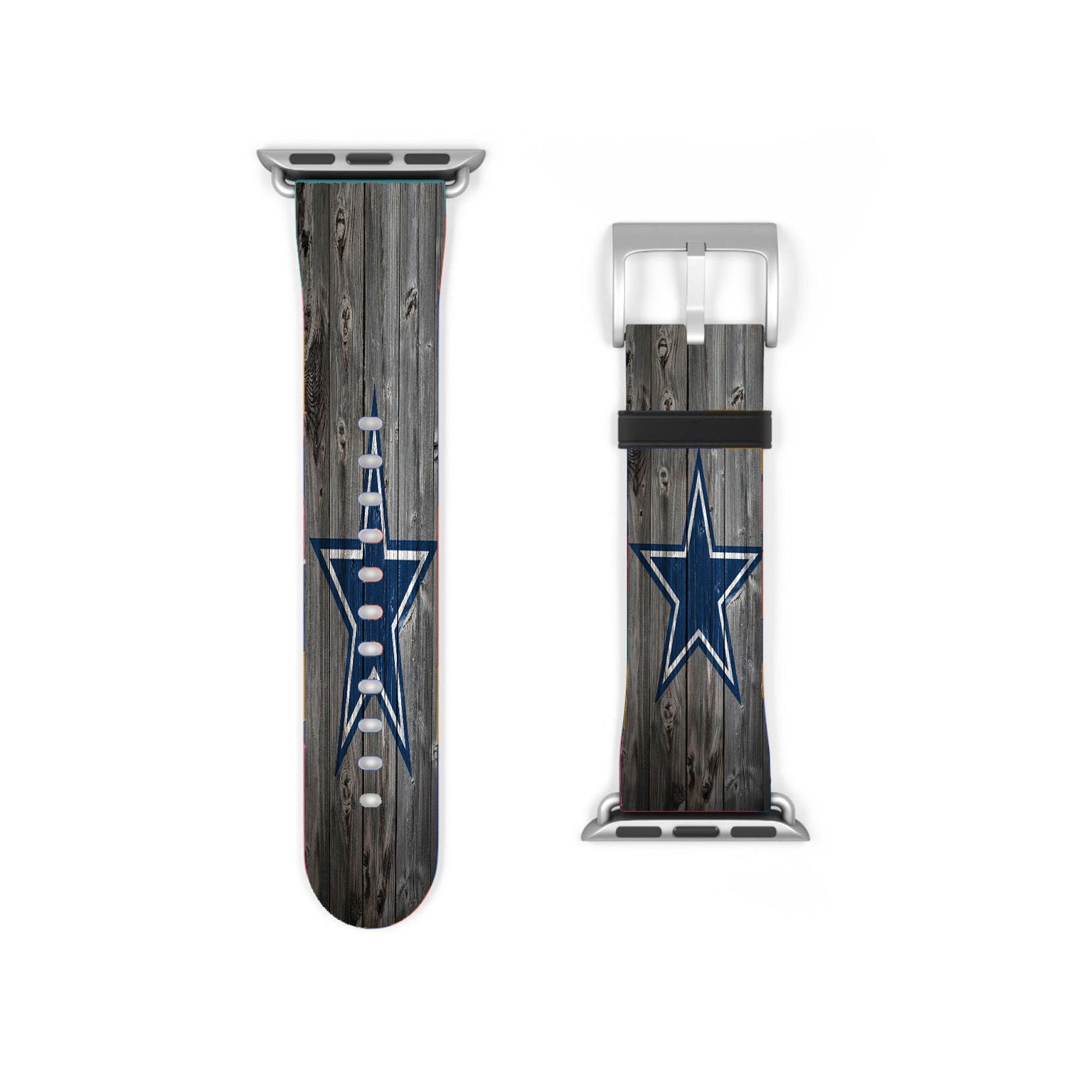 Dallas Cowboys Star Nfl Logo Dark Wood Wallpaper Apple Watch Band 38Mm - 44Mm