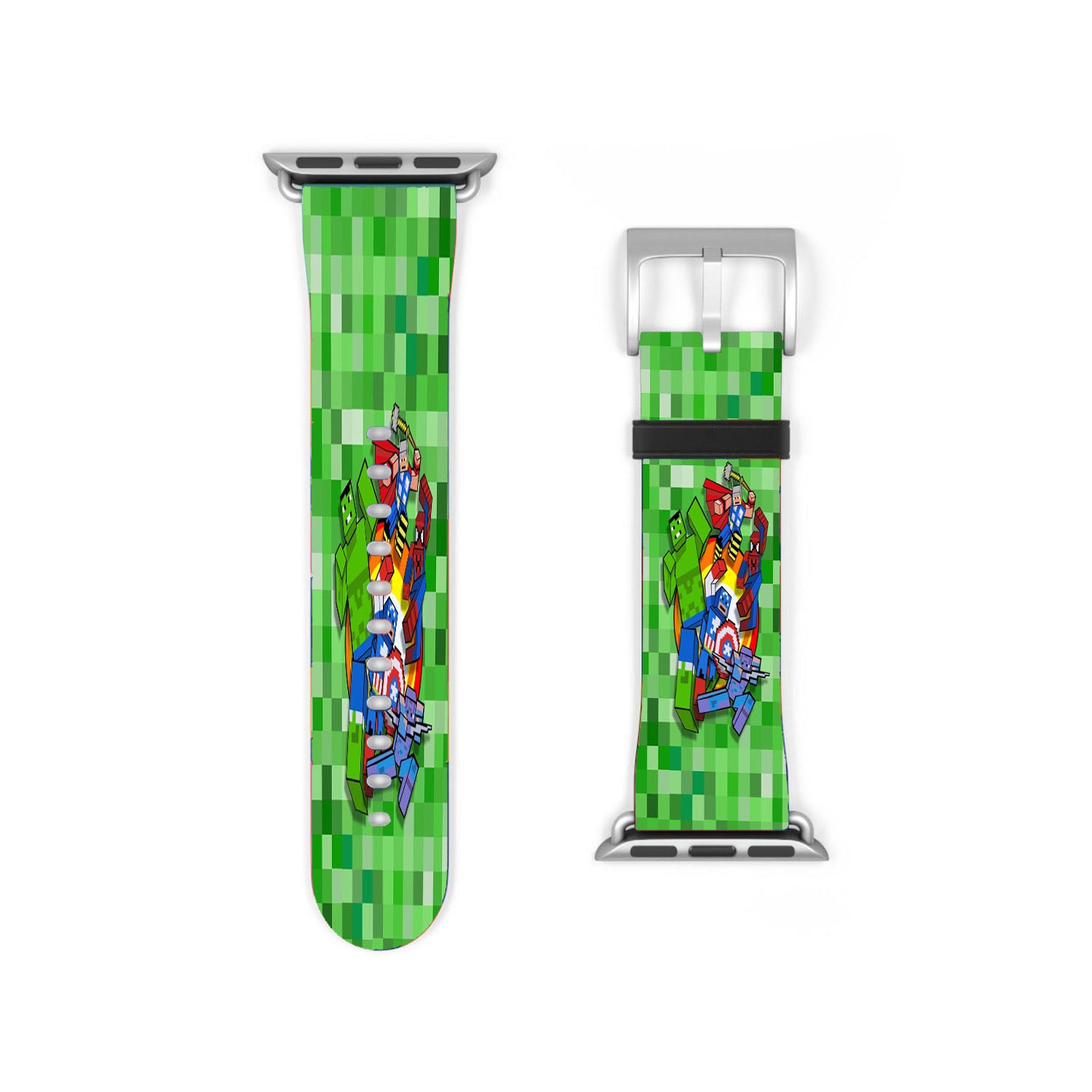 Dc Marvel Cute Cube Superheroes Minecraft Apple Watch Band 38Mm - 44Mm
