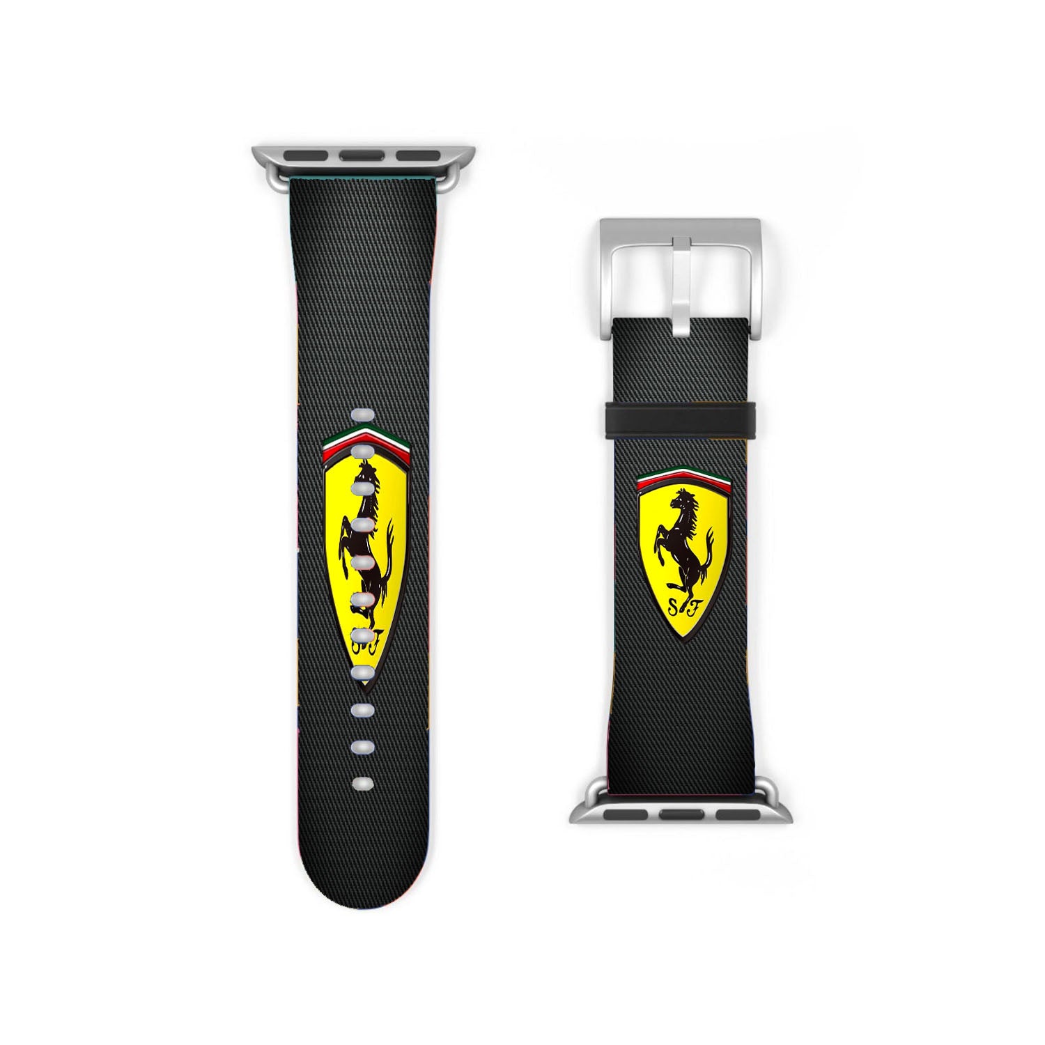 Ferrari Logo Carbon Fiber Apple Watch Band 38Mm - 44Mm