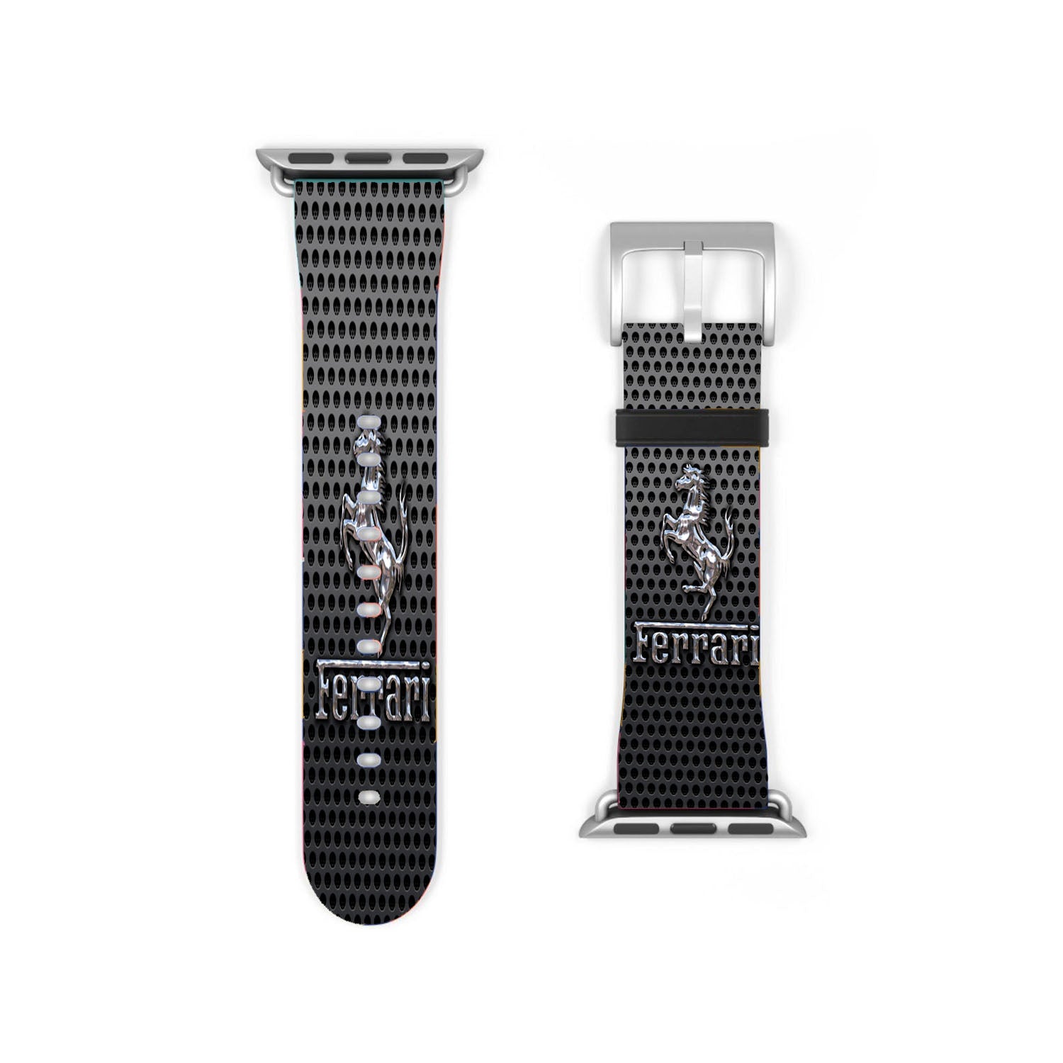 Ferrari Prancing Horse Of Maranello Dark Metal Mesh Apple Watch Band 38Mm - 44Mm
