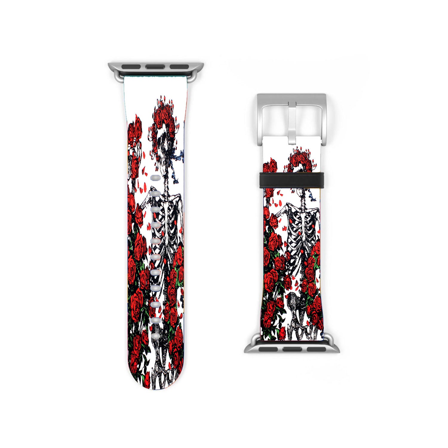 Grateful Dead Skeleton Bones And Roses Apple Watch Band 38Mm - 44Mm
