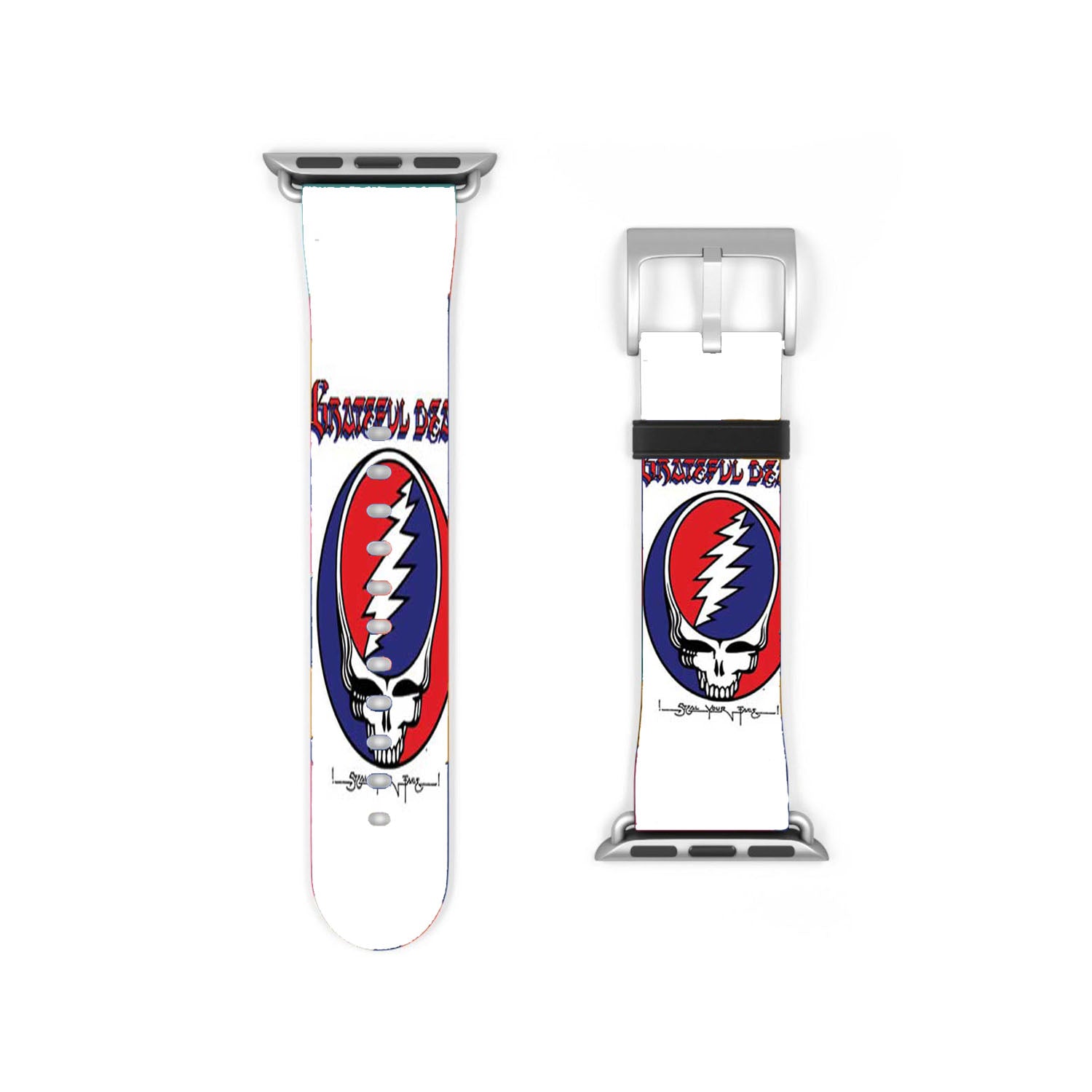 Grateful Dead White-Skull Logo Apple Watch Band 38Mm - 44Mm