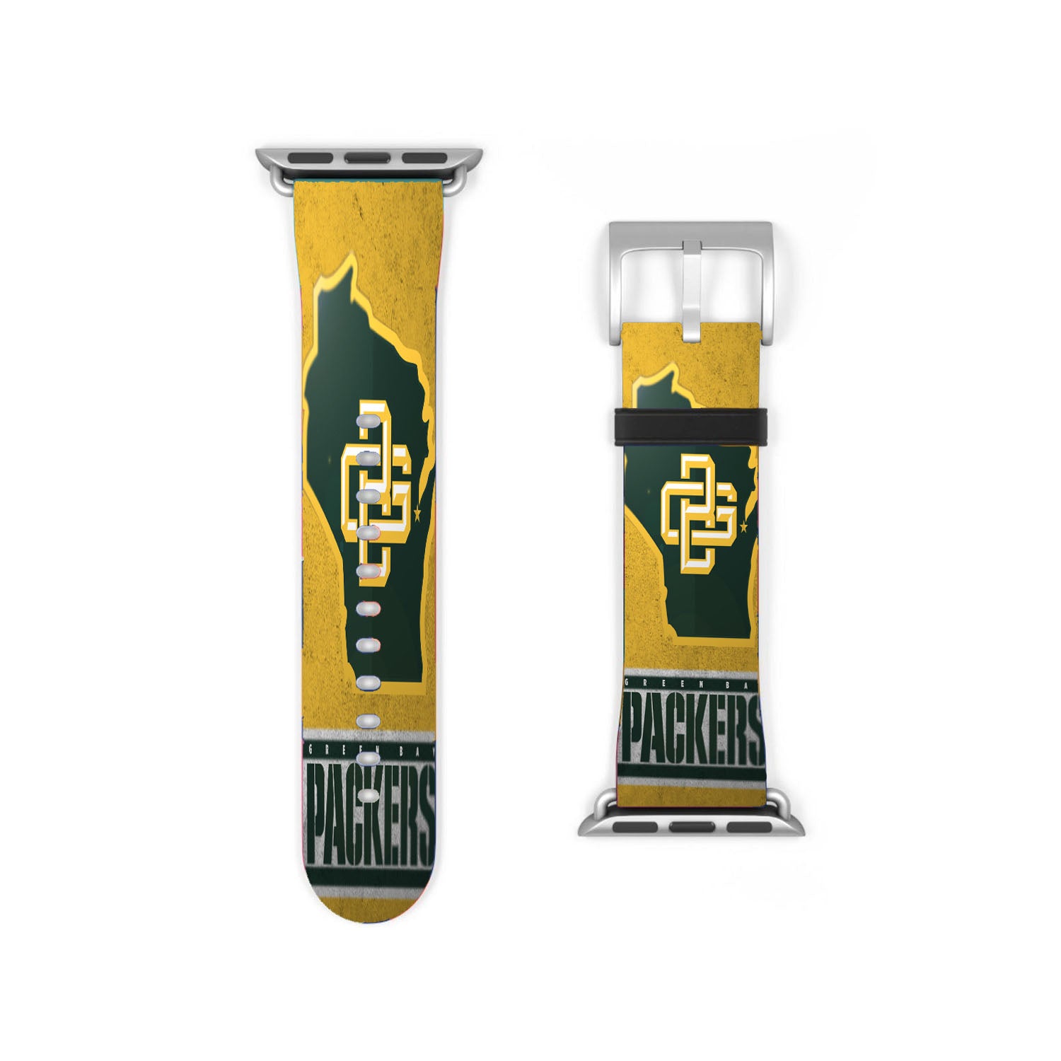 Green Bay Packers Emblem Logo States Map Art Apple Watch Band 38Mm - 44Mm