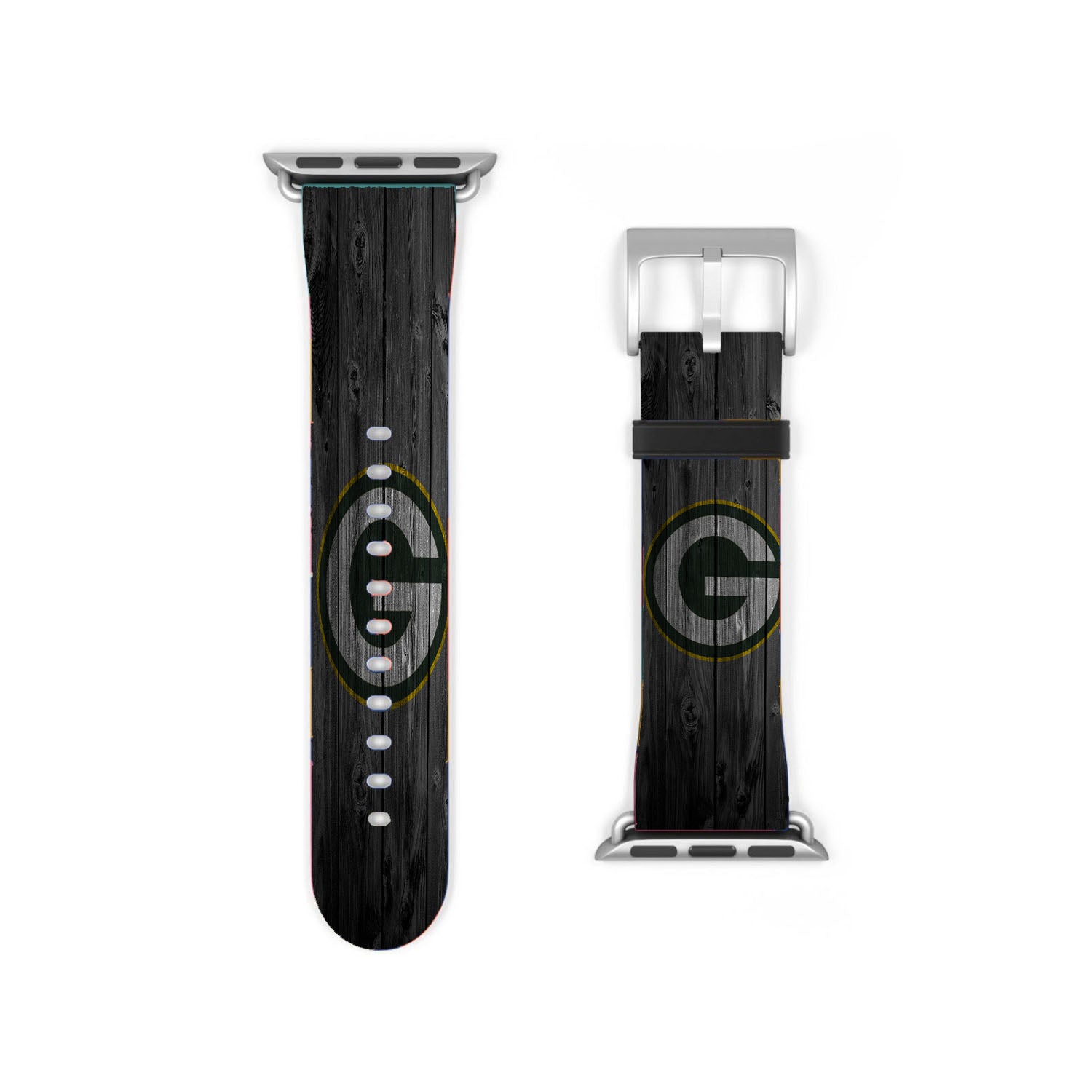 Green Bay Packers Nfl Logo Dark Wood Wallpaper Apple Watch Band 38Mm - 44Mm