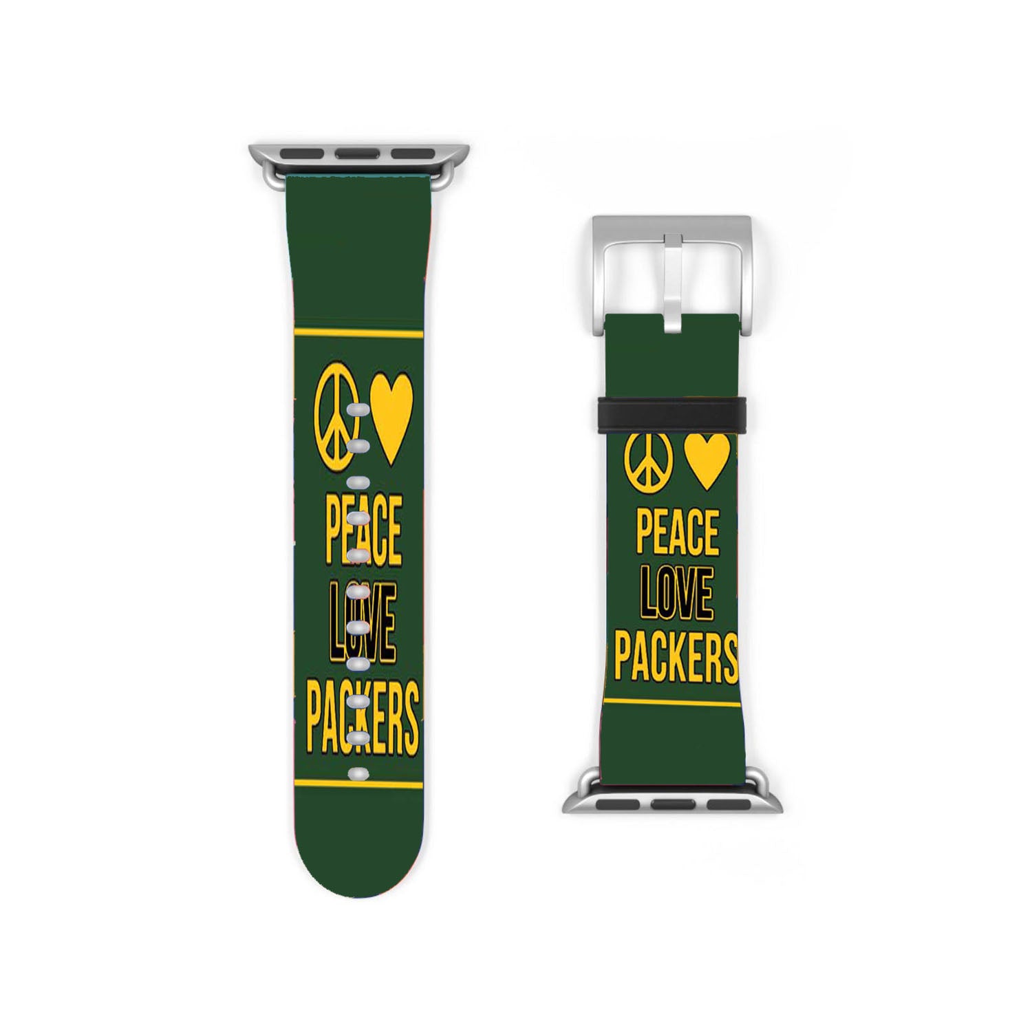 Green Bay Packers Peace Love Apple Watch Band 38Mm - 44Mm
