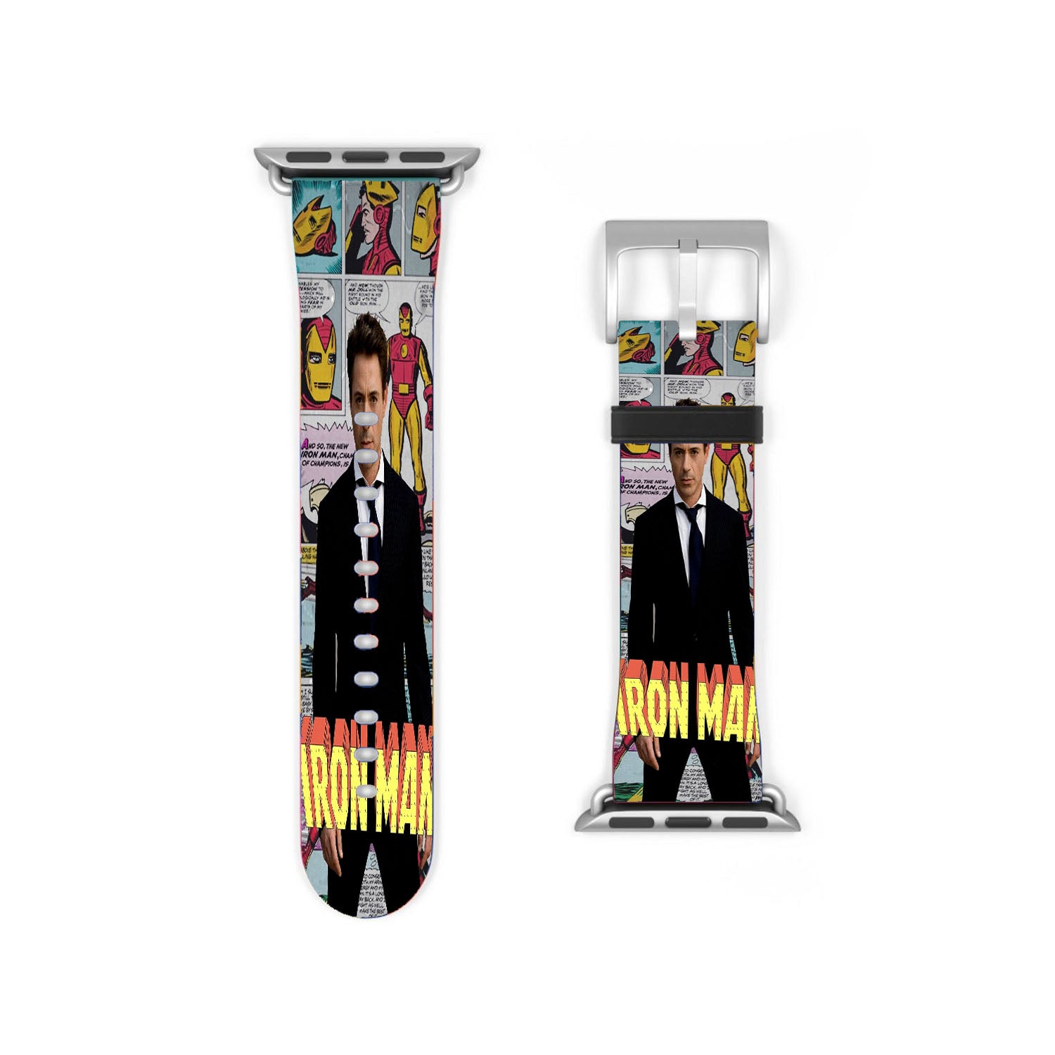 Iron Man X Robert Downey Jr Comic Canvas Apple Watch Band 38Mm - 44Mm